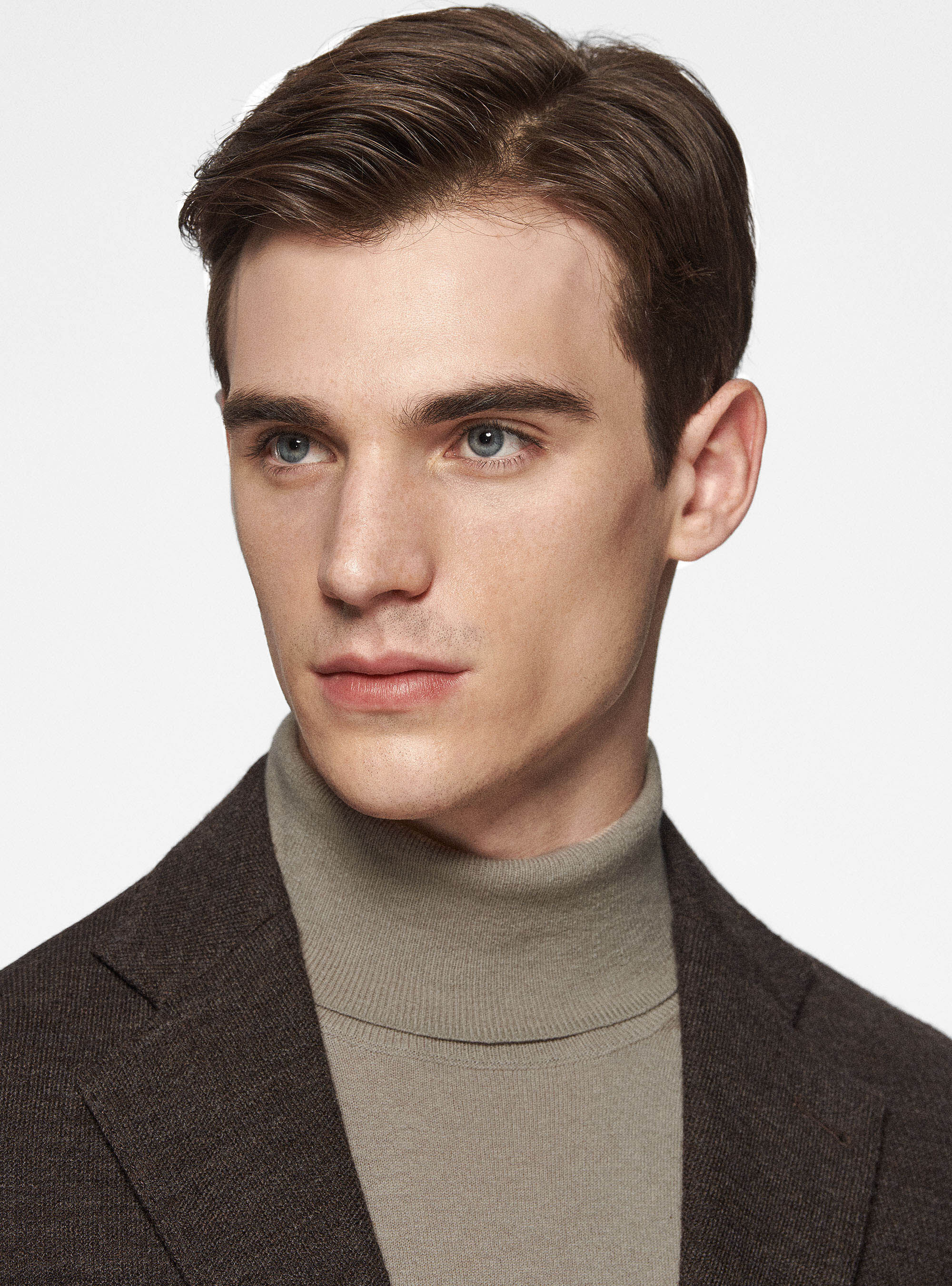 Giacca sfoderata in jersey di lana e cotone, MARRONE