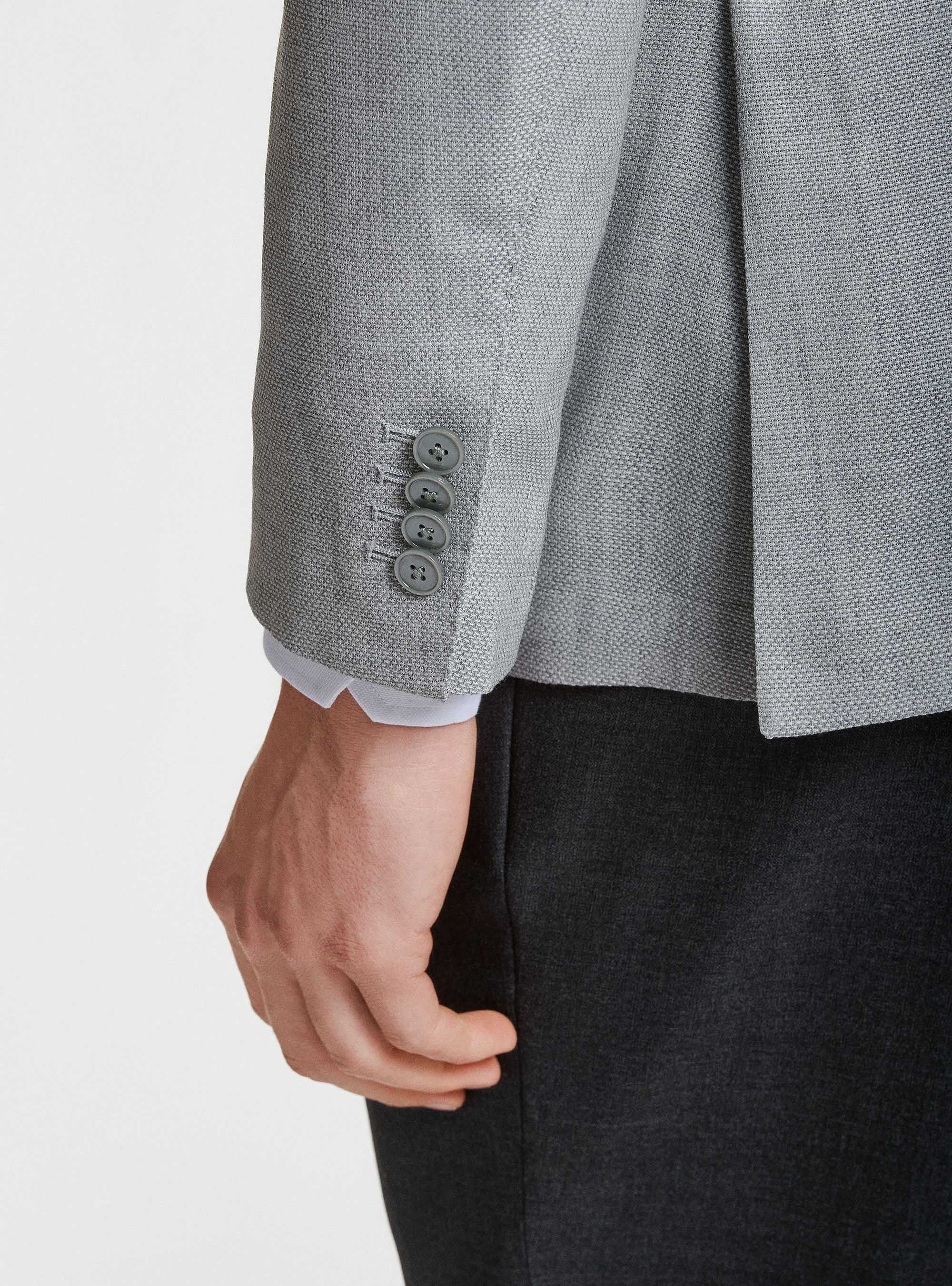 Americana de lana Vitale Barberis Canonico, GRIS CLARO JASPEADO