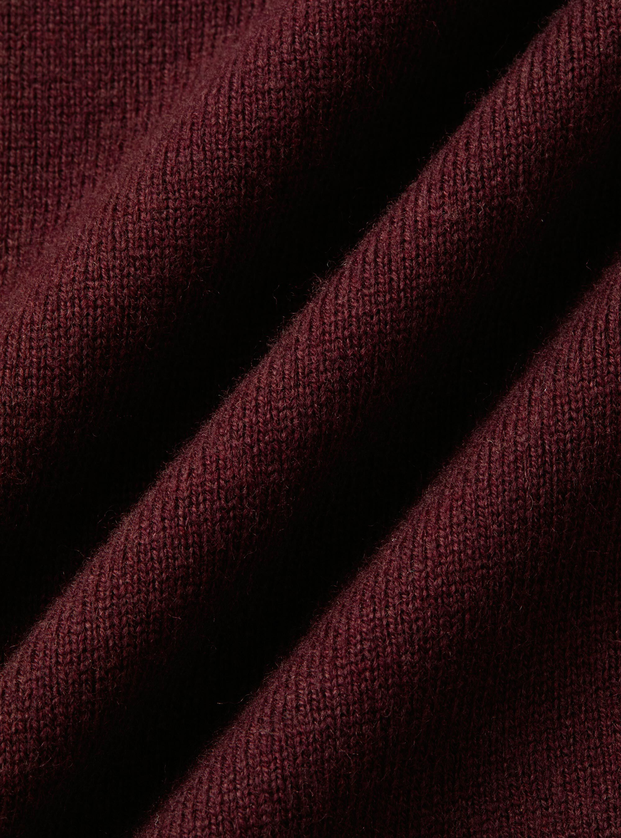 Lambswool and cashmere crewneck sweater, BORDEAUX