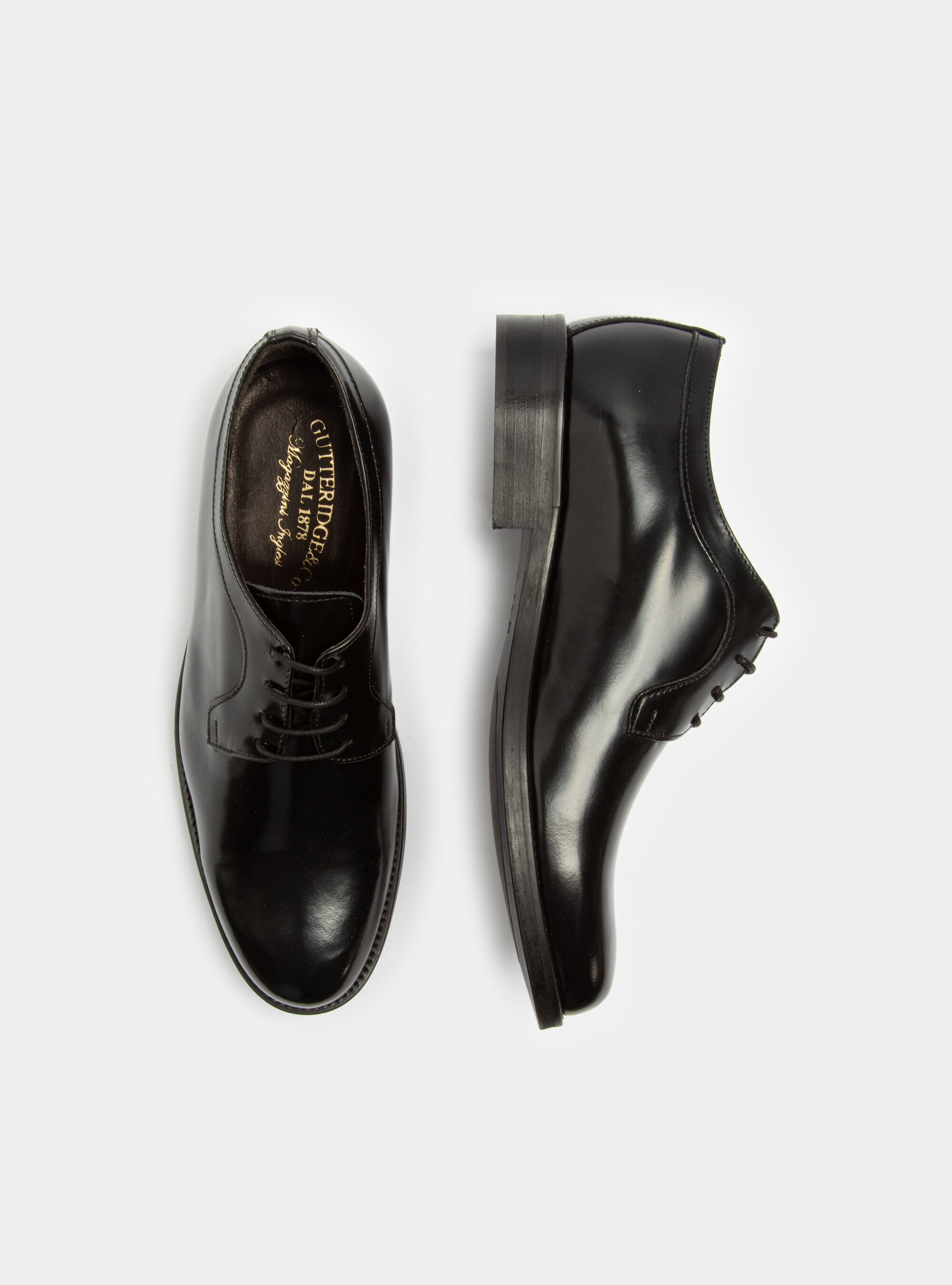 Derby stringata in pelle, NERO