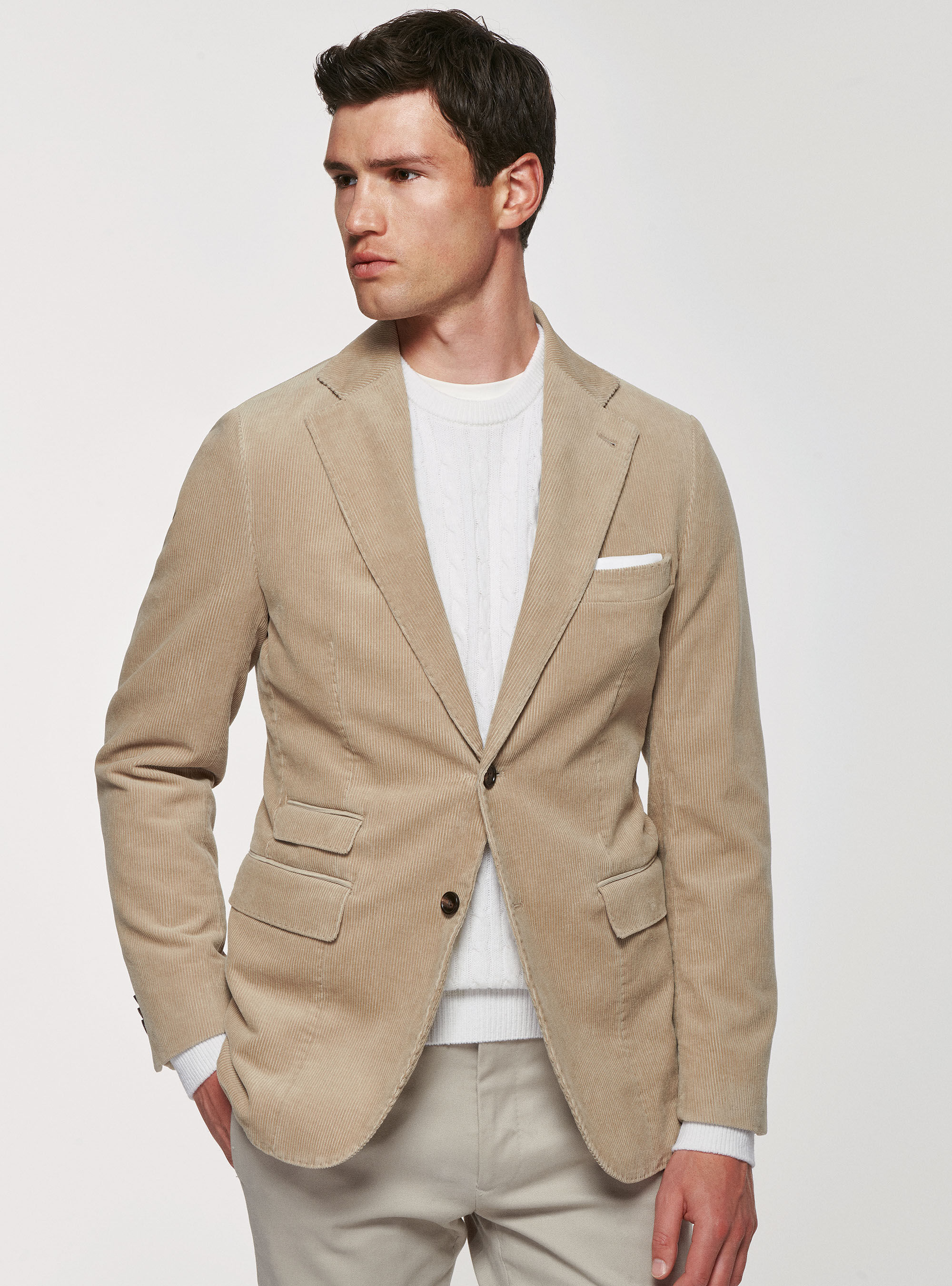 Beige online velvet blazer