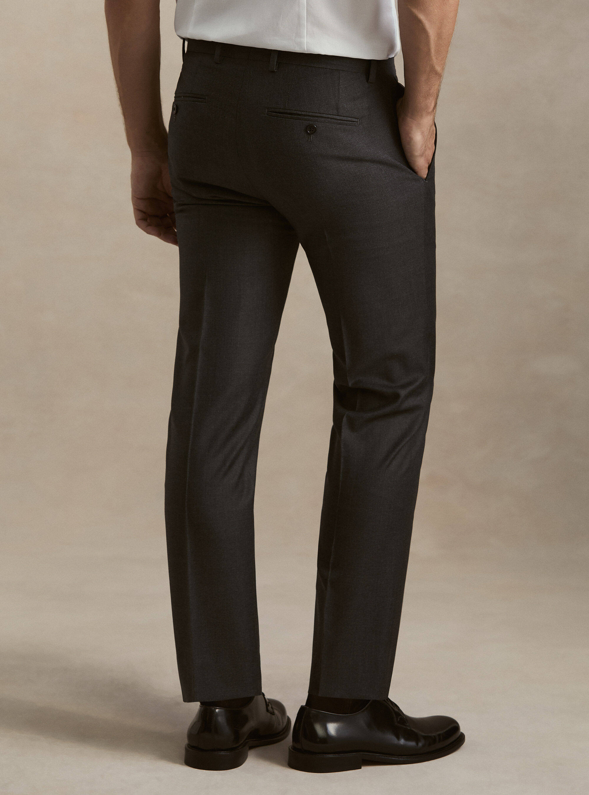Suit trousers in pure wool by Vitale Barberis Canonico, ASPHALT GREY