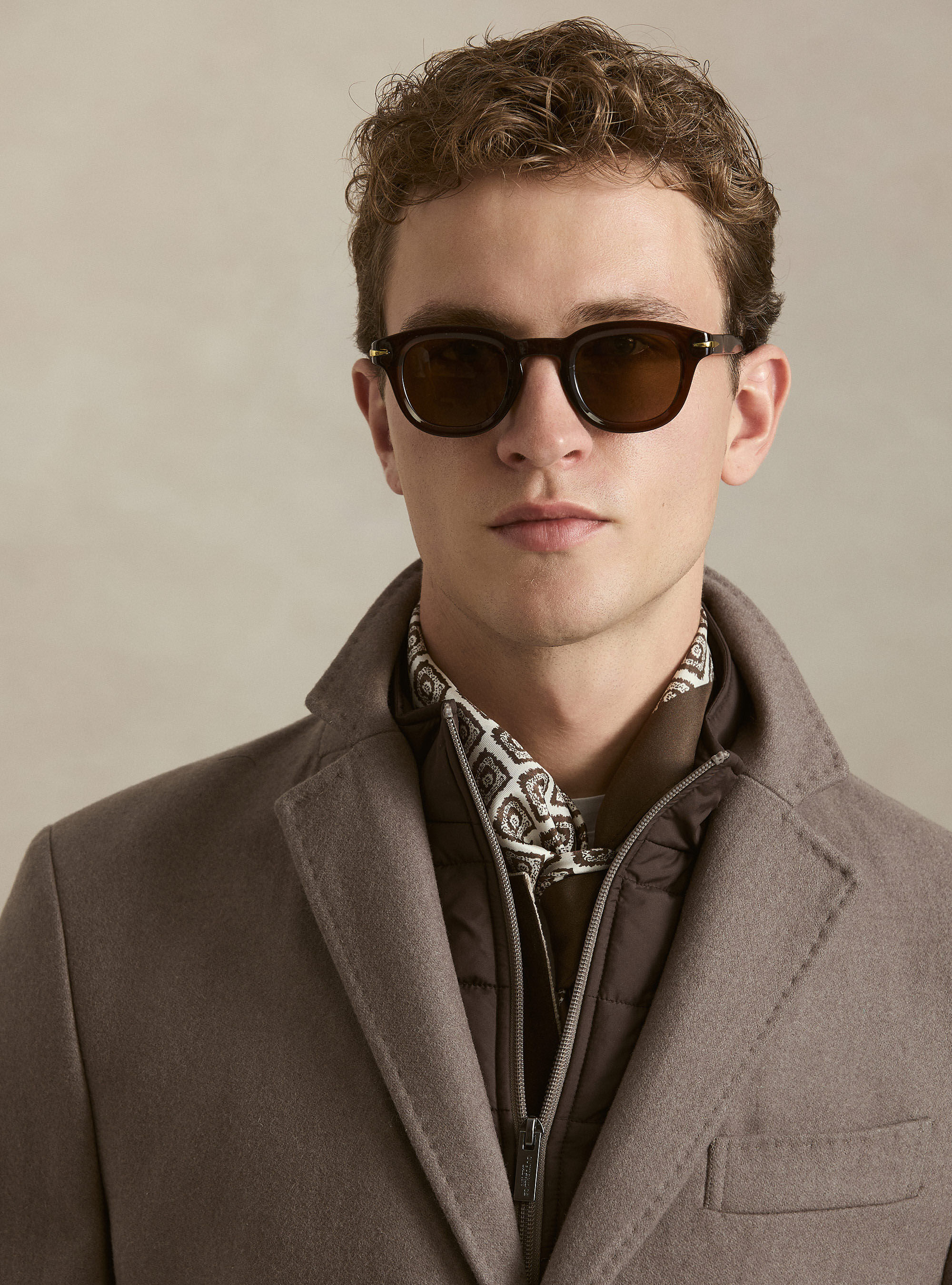 Wool-blend coat with detachable bib, FANGO 0555C