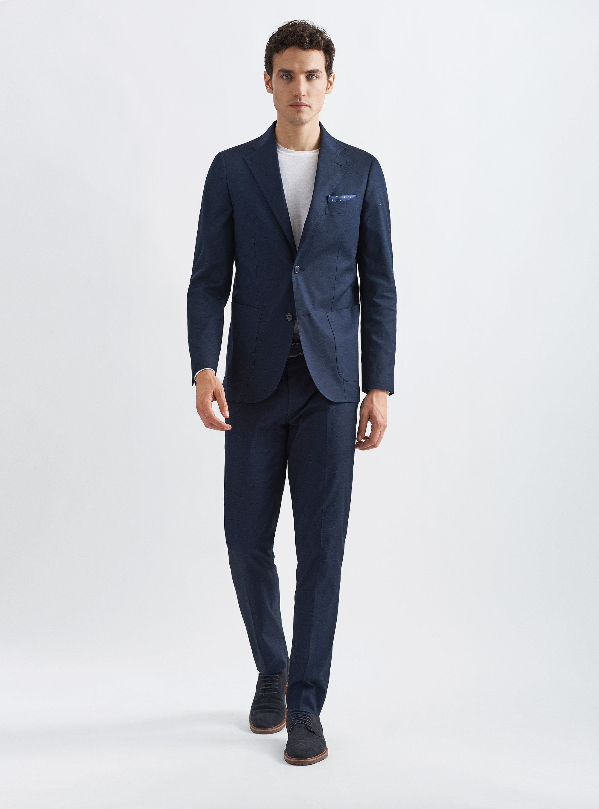 Armoured stretch cotton suit trousers