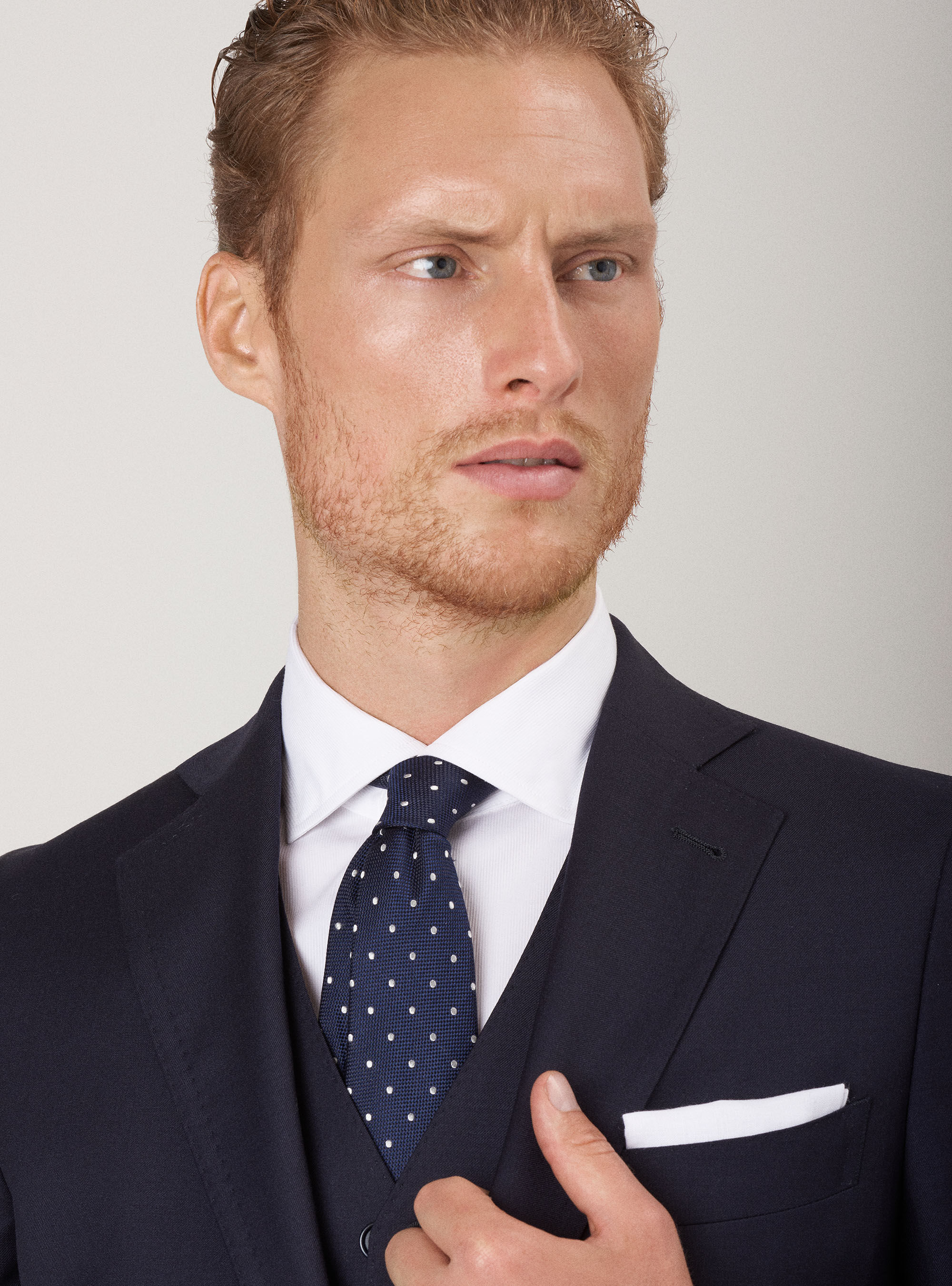 Suit Blazer in cool super fine wool 120's, NAVY BLUE