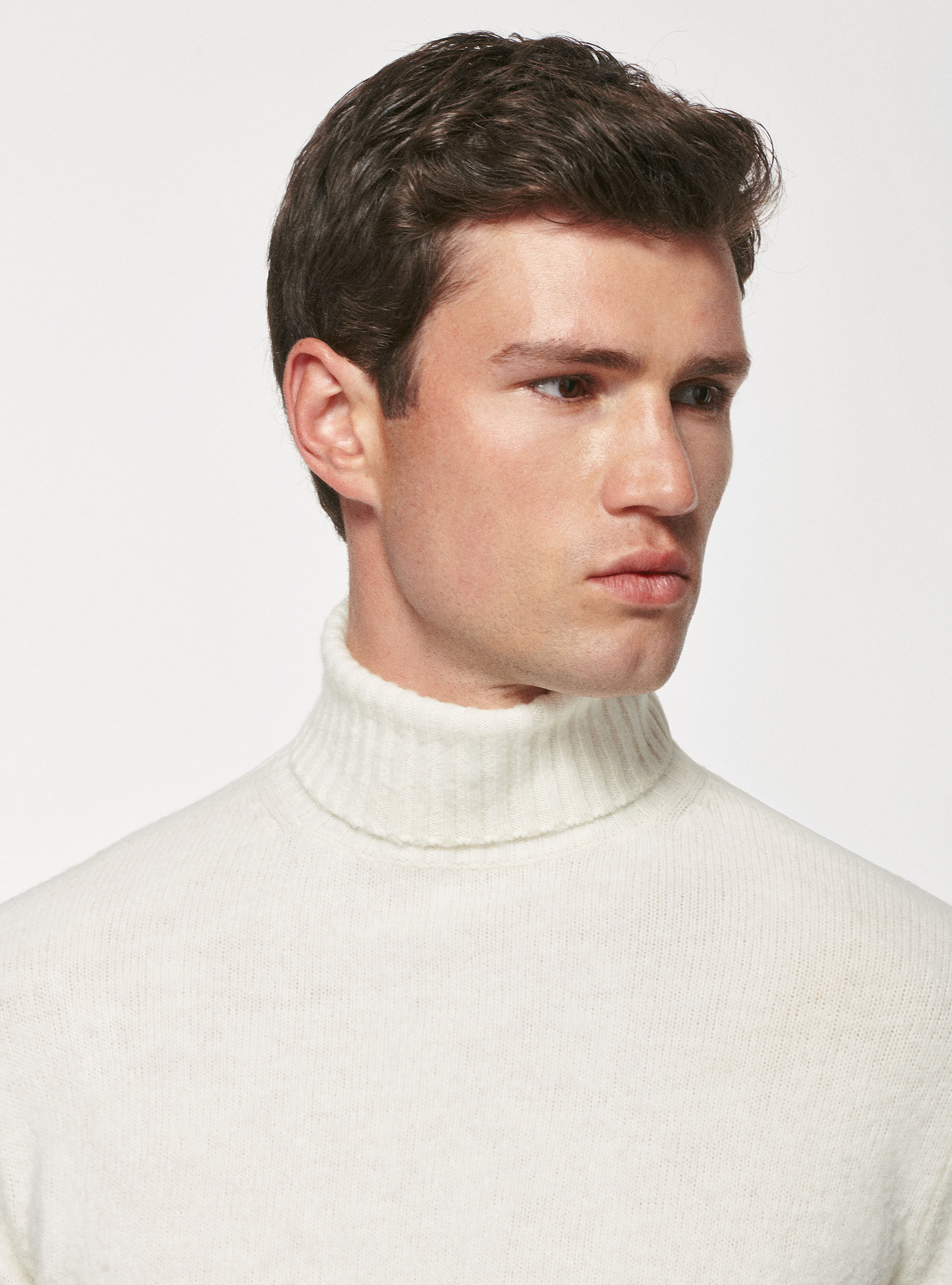 Maglia collo alto in lana brushed
