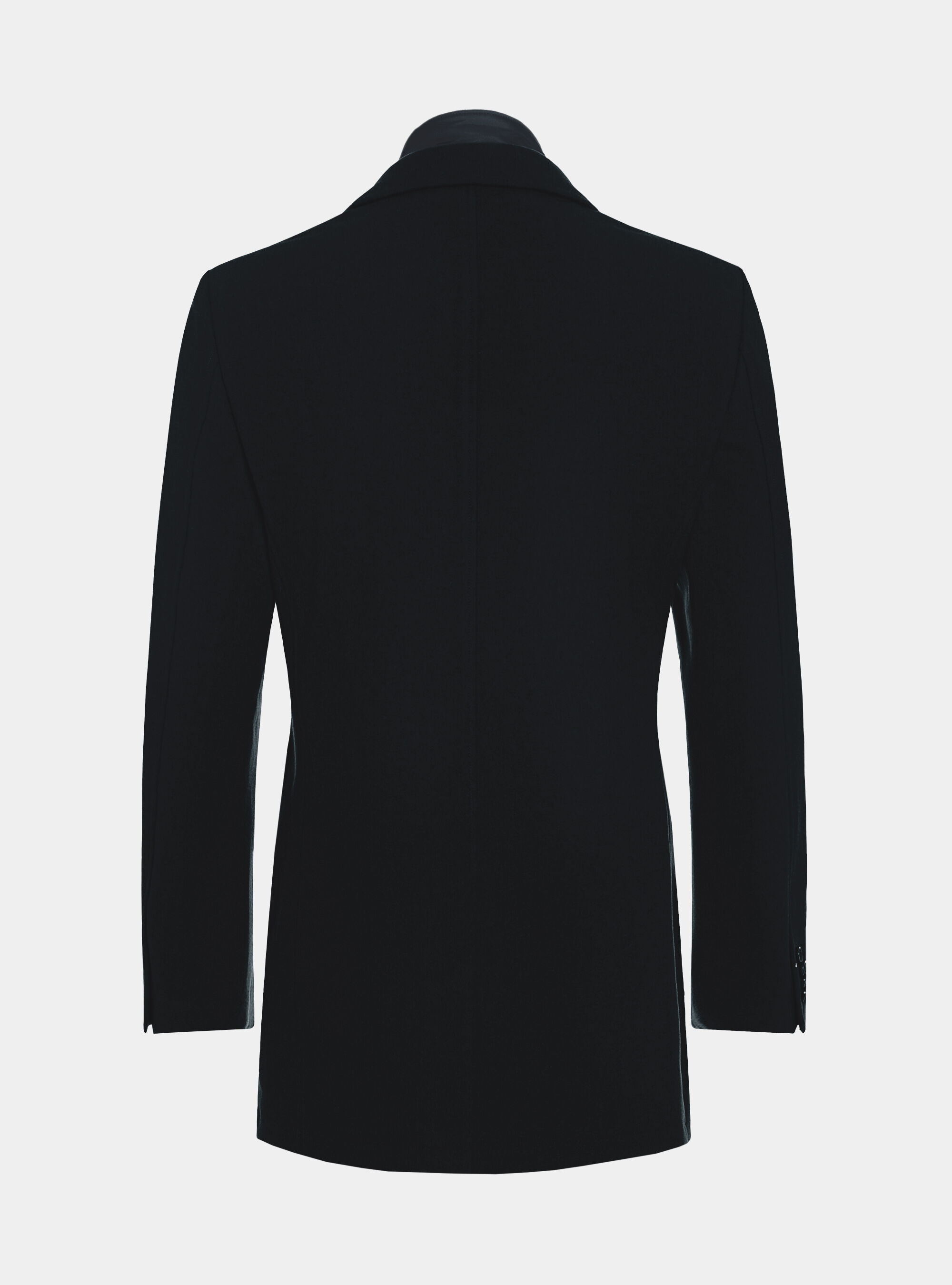 Wool-blend coat with bib, NAVY BLUE