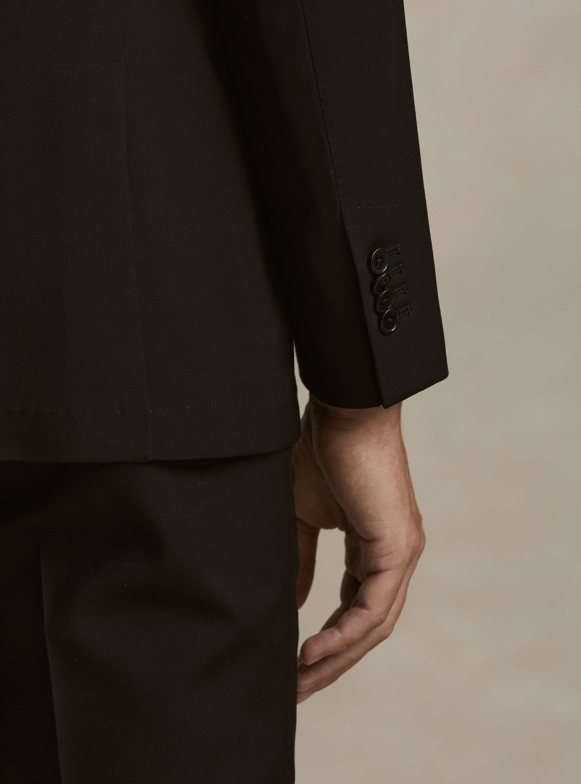Slim fit classic suit blazer, BLACK