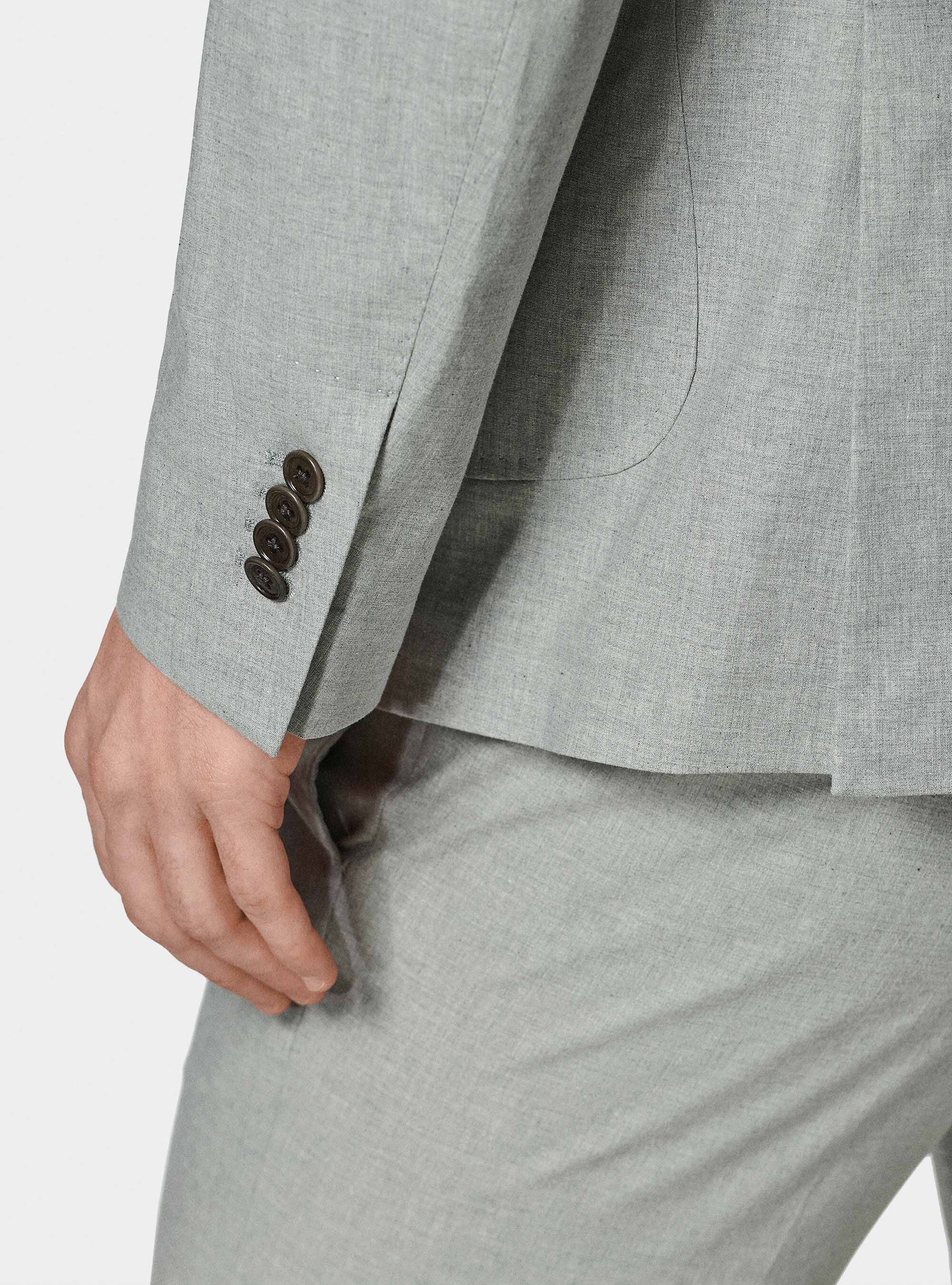 Giacca abito grigio in cotone stretch, GRIGIO MELANGE 0151C