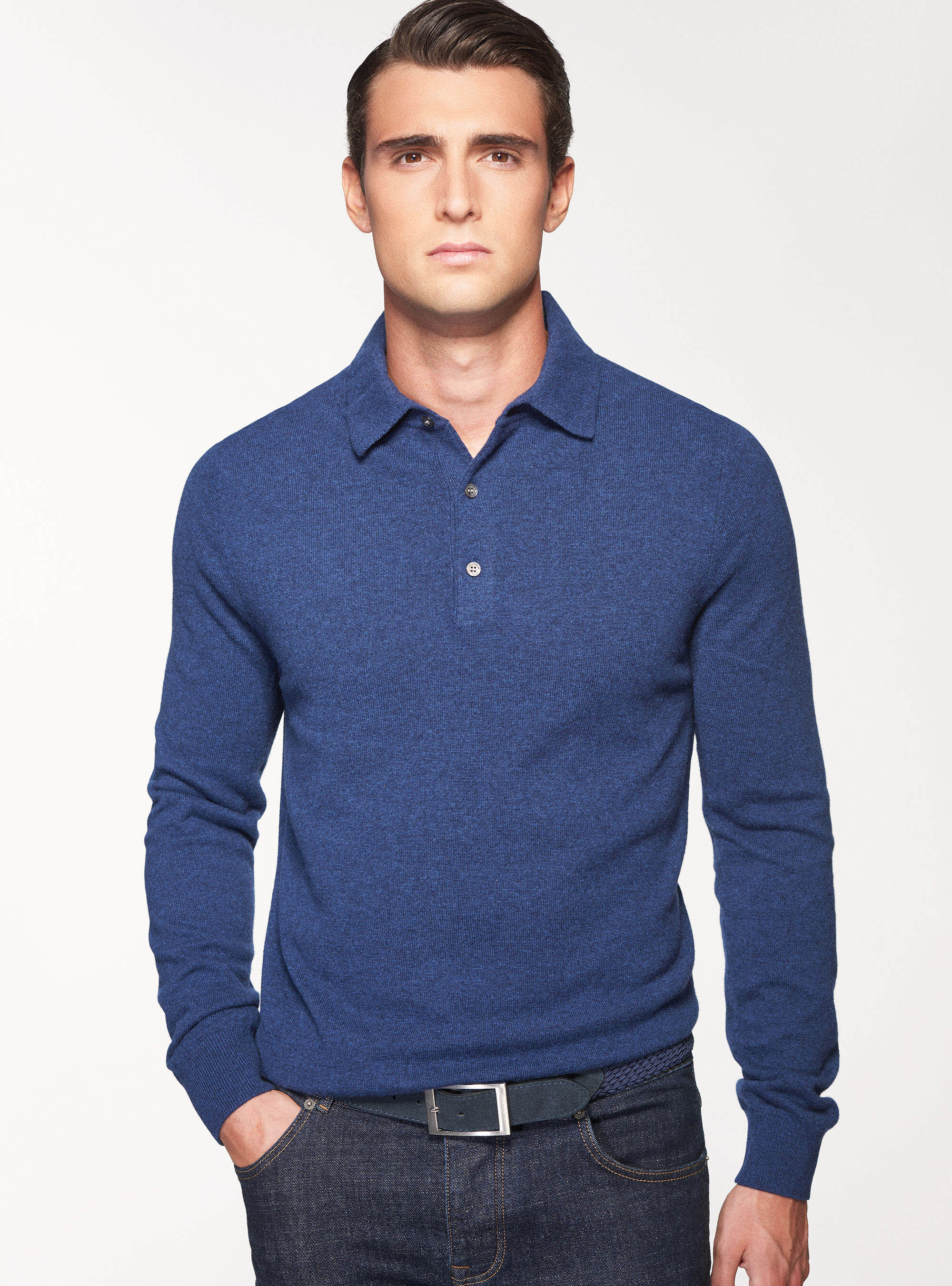 Maglia a polo in lana e cashmere