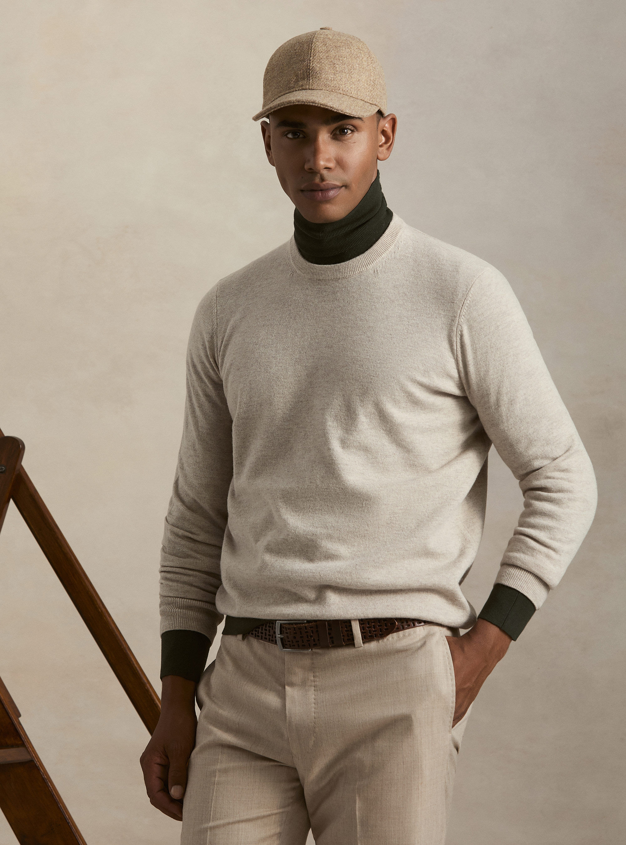 Girocollo in maglia in lana poliammide cashmere