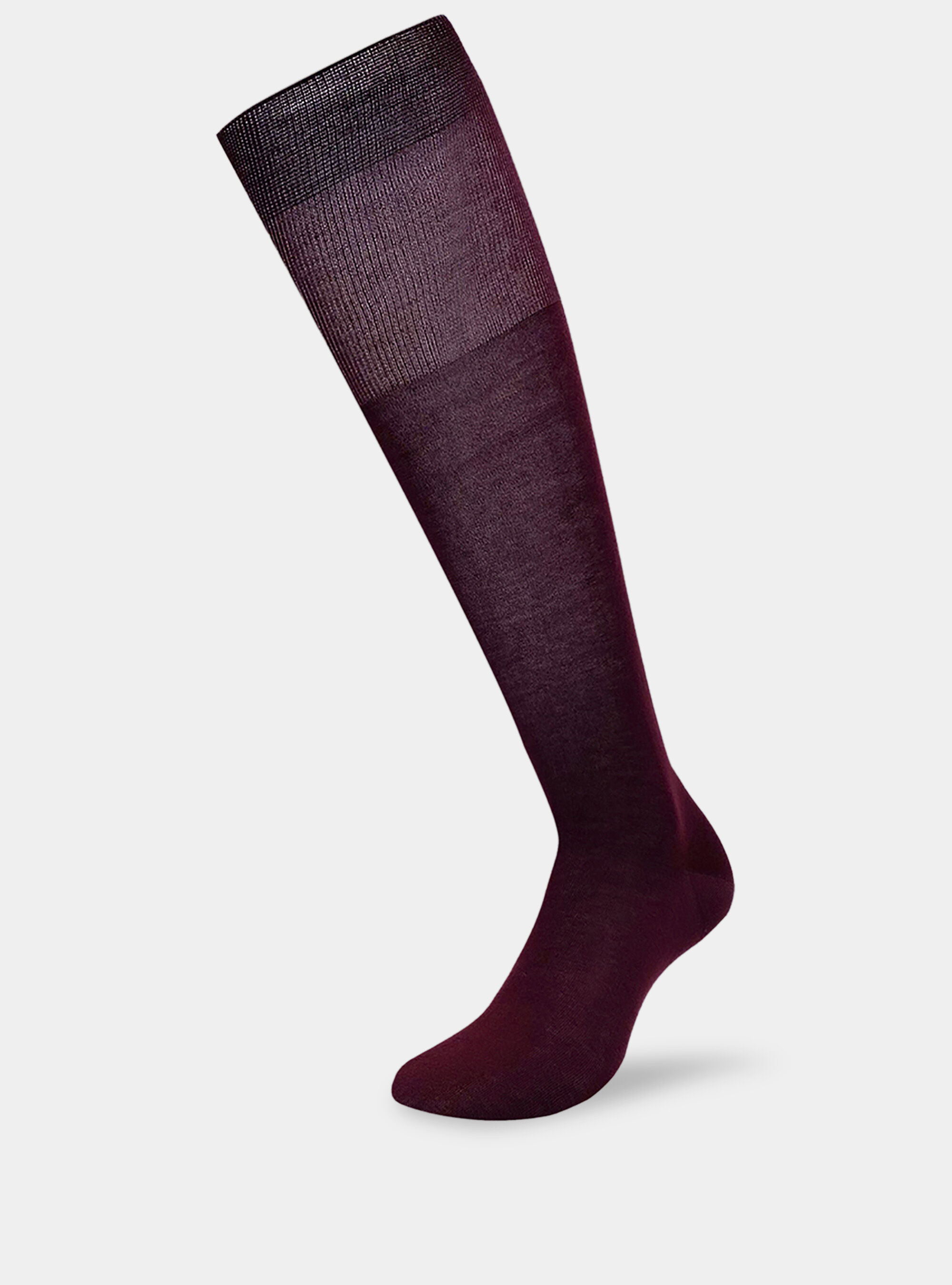 Calzini lunghi tinta unita in filo di Scozia, BORDEAUX