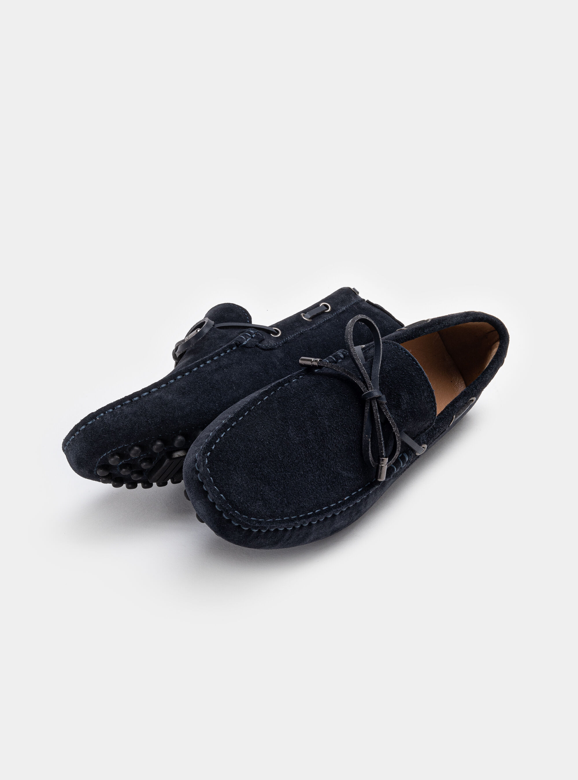 Mocassini in suede da barca, BLU NAVY