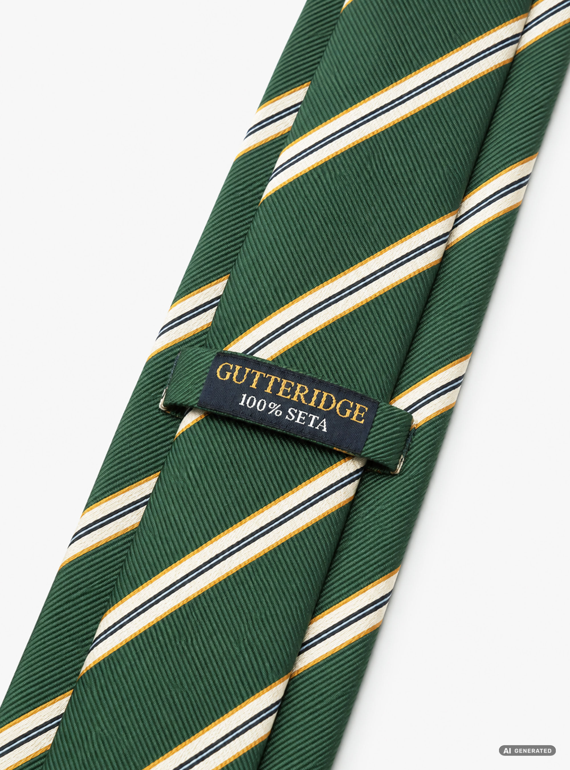 Cravatta in twill di seta rigata, GREEN