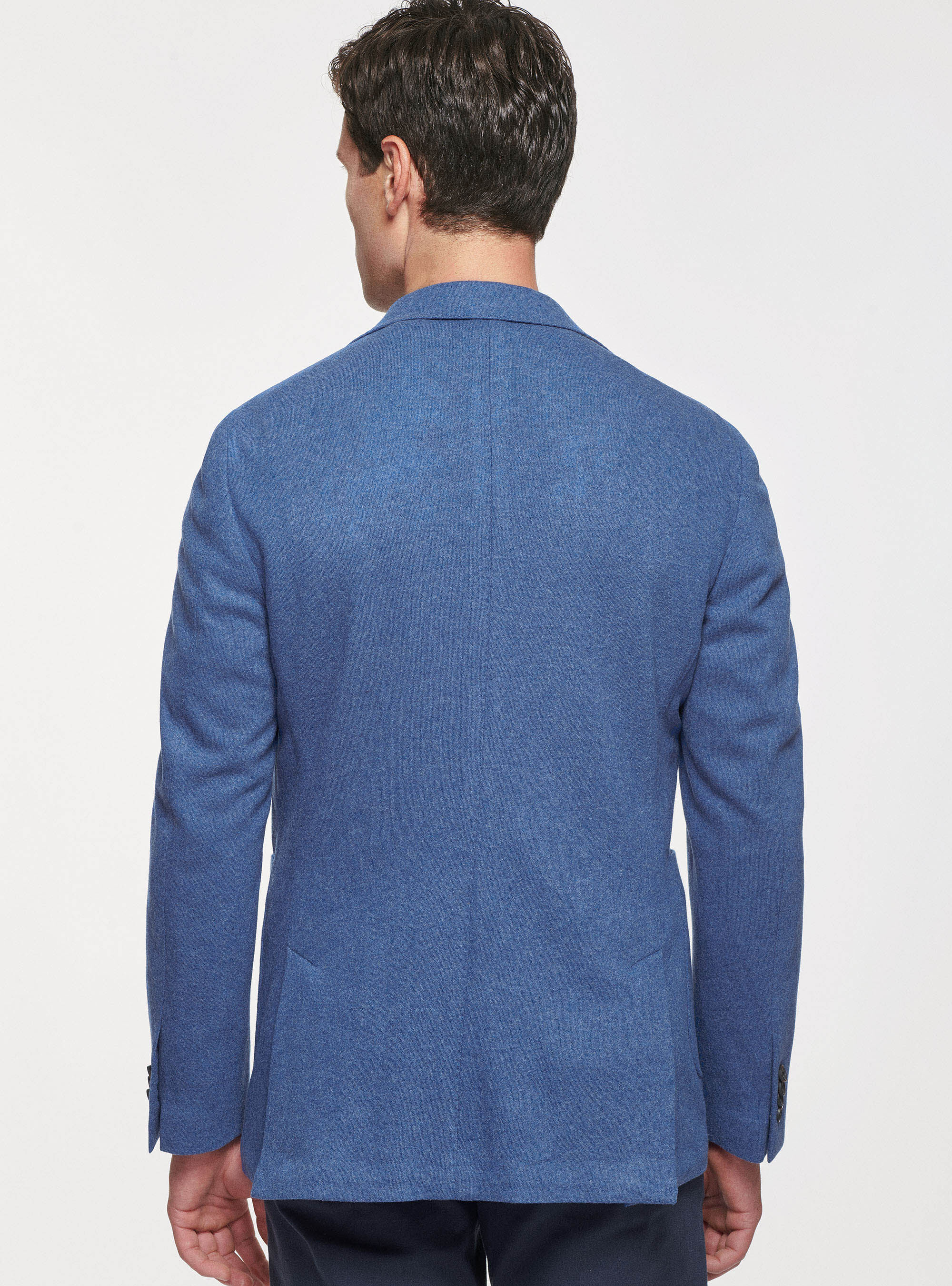 Unlined blazer in pure wool, 0243C DENIM
