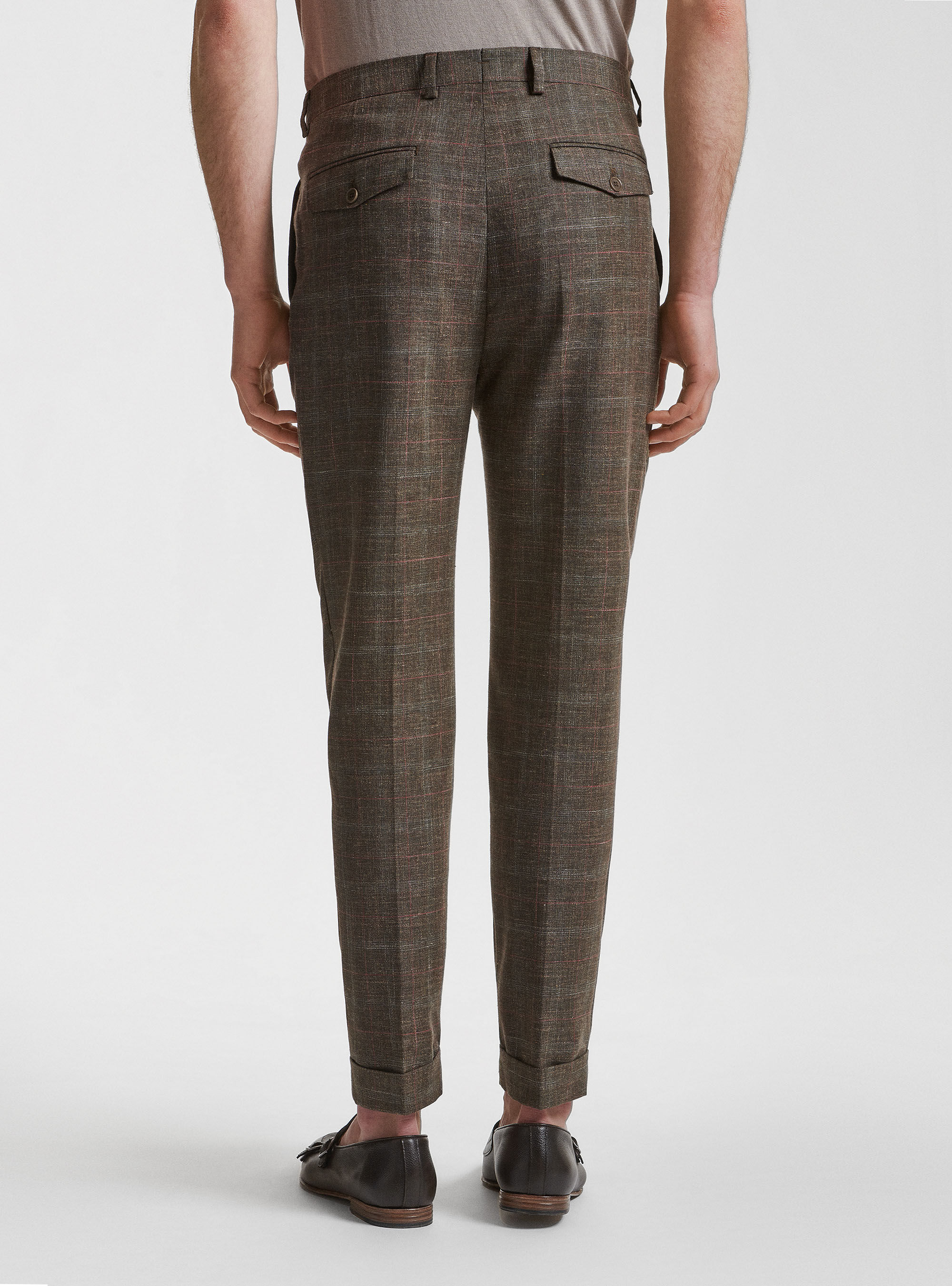 Men's plaid linen pants store