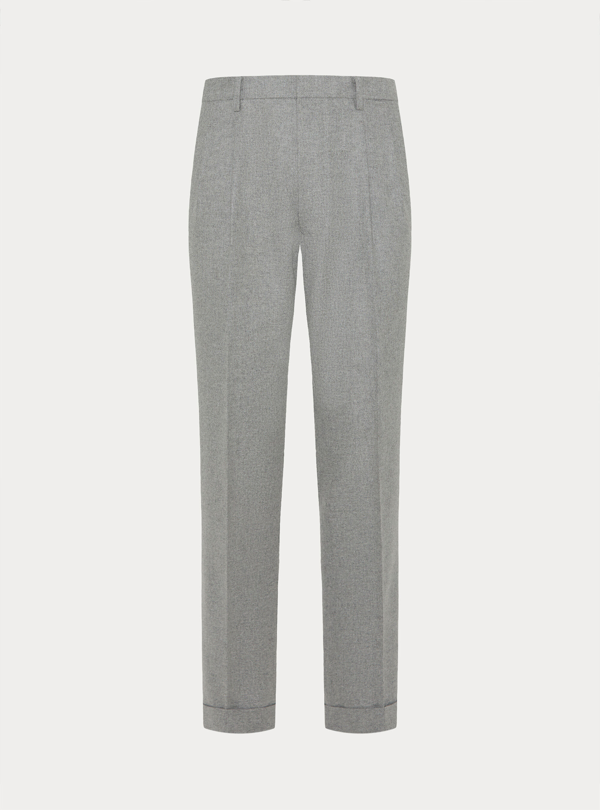 Lightweight wool blend pleated trousers, GREY