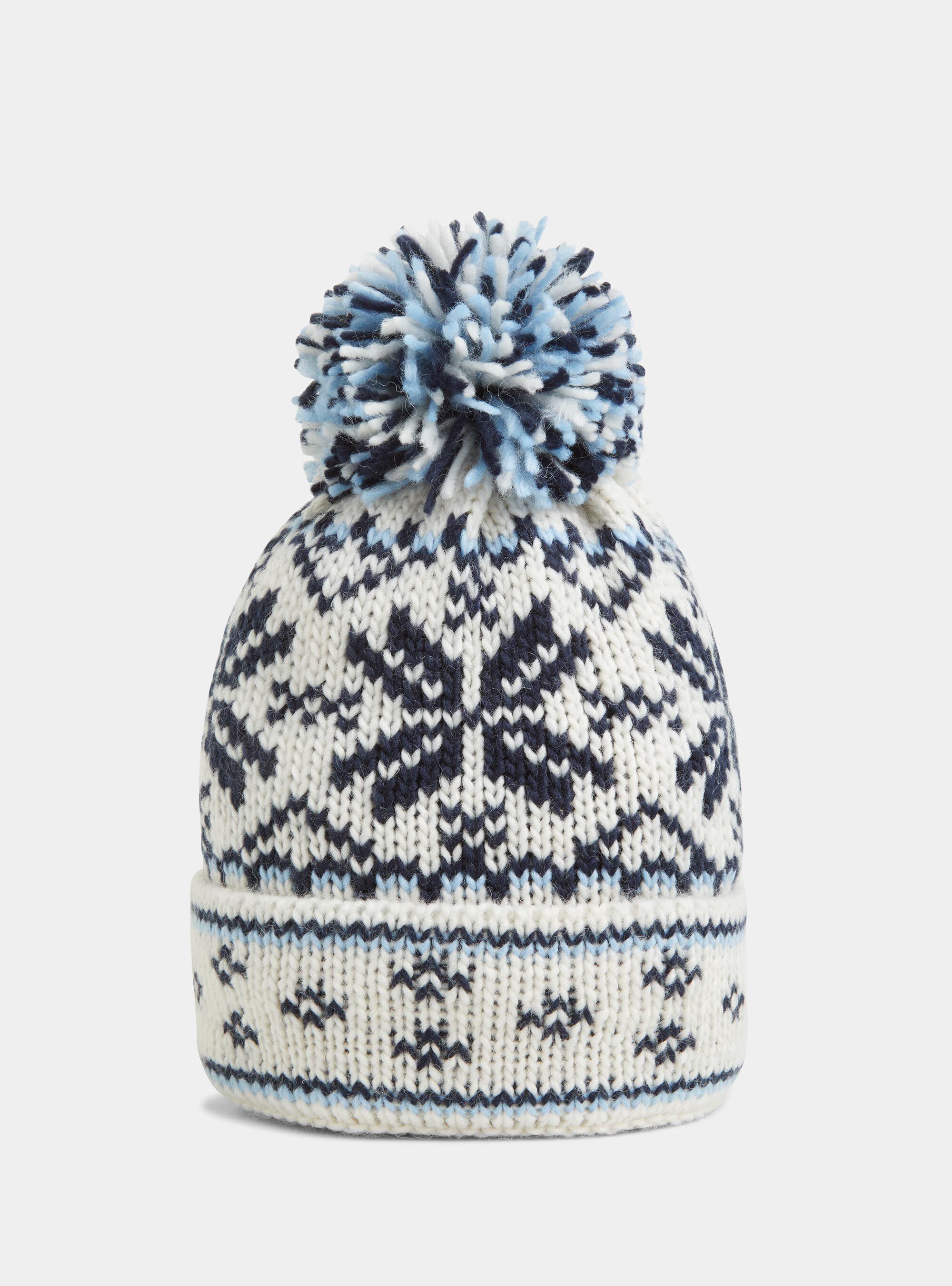 Christmas hat with pompom, WHITE