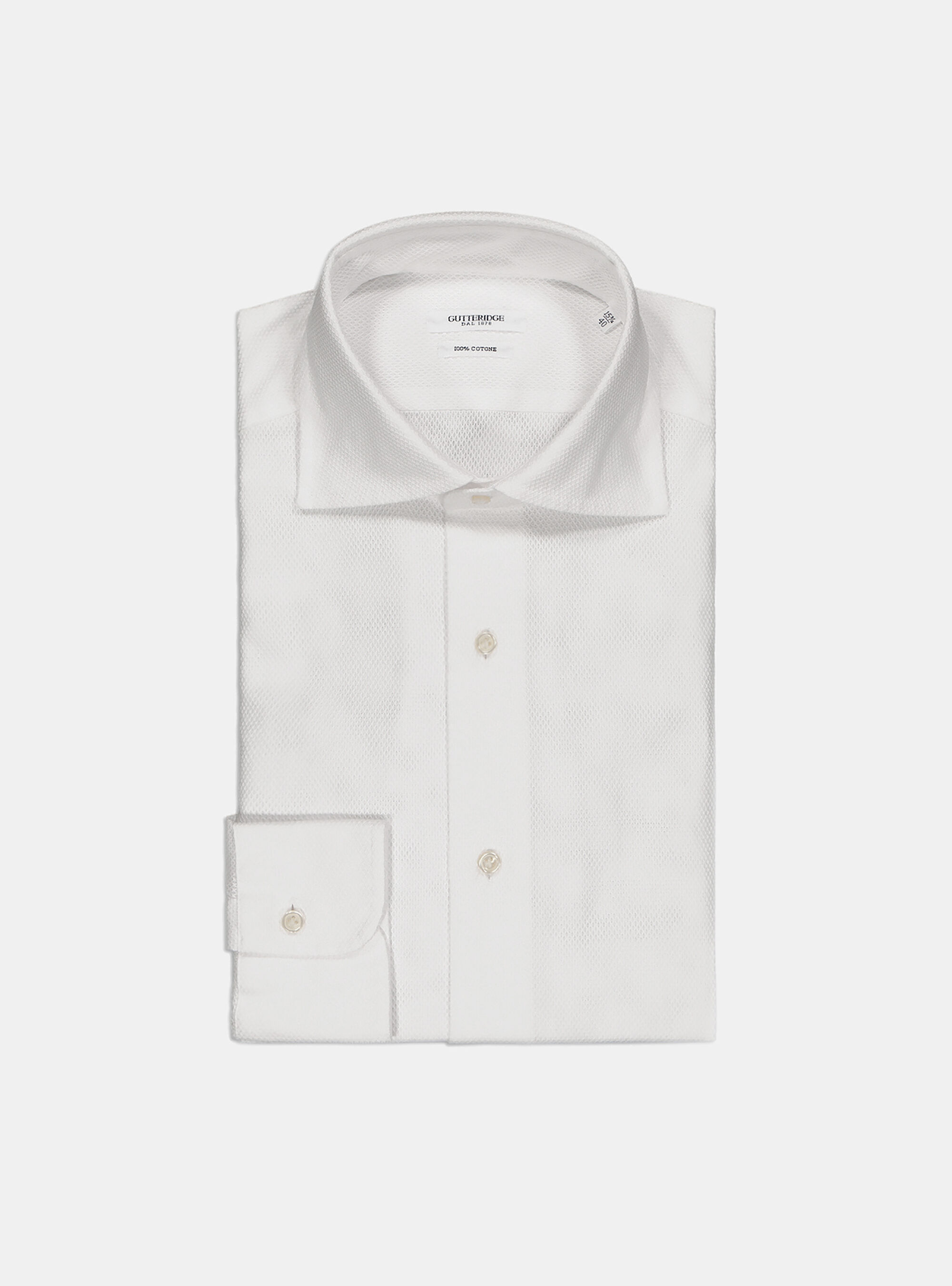 Camicia collo italiano in giro inglese di cotone armaturato