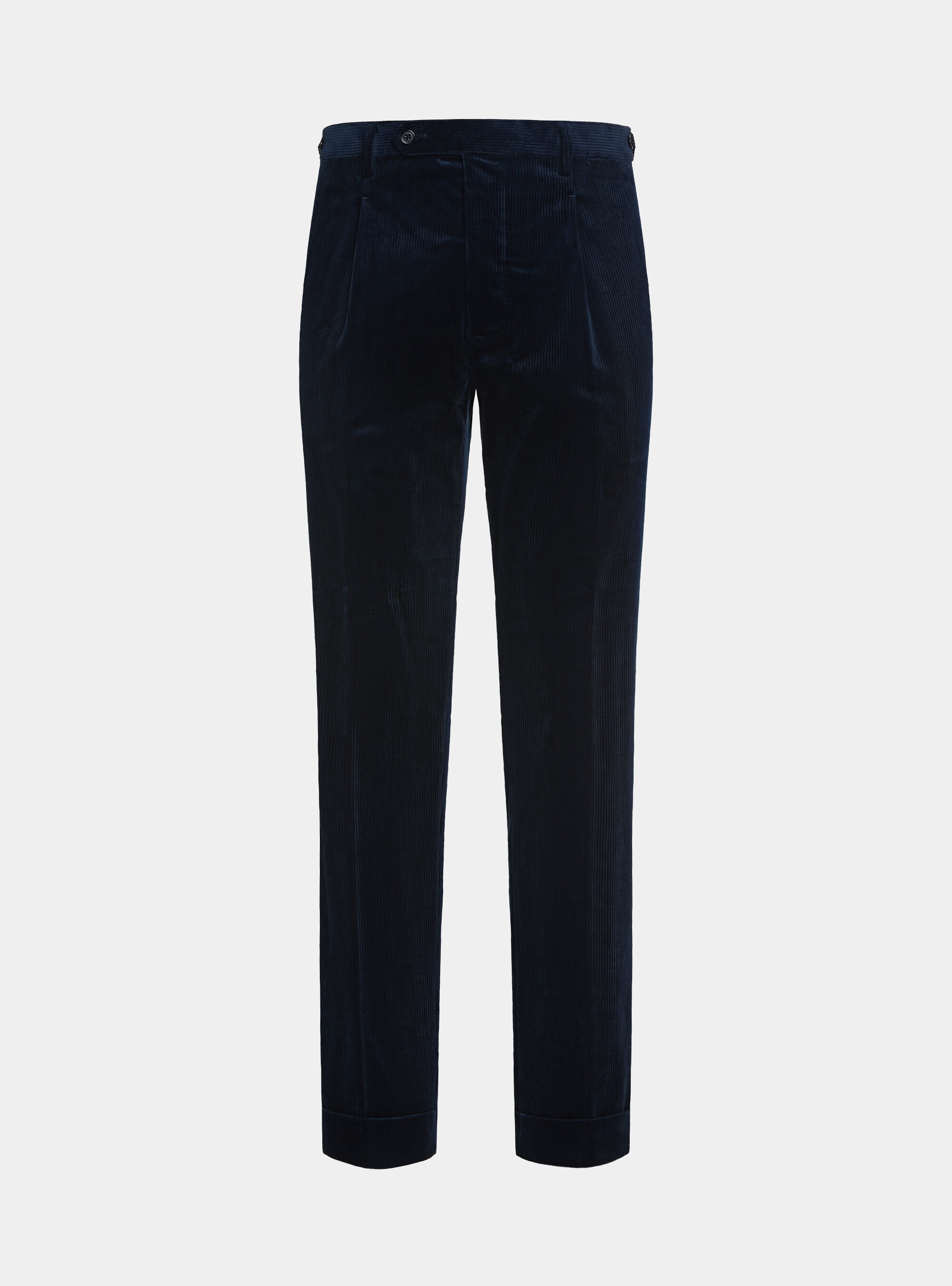 Pantaloni con pince in velluto Duca Visconti di Modrone, BLU NAVY