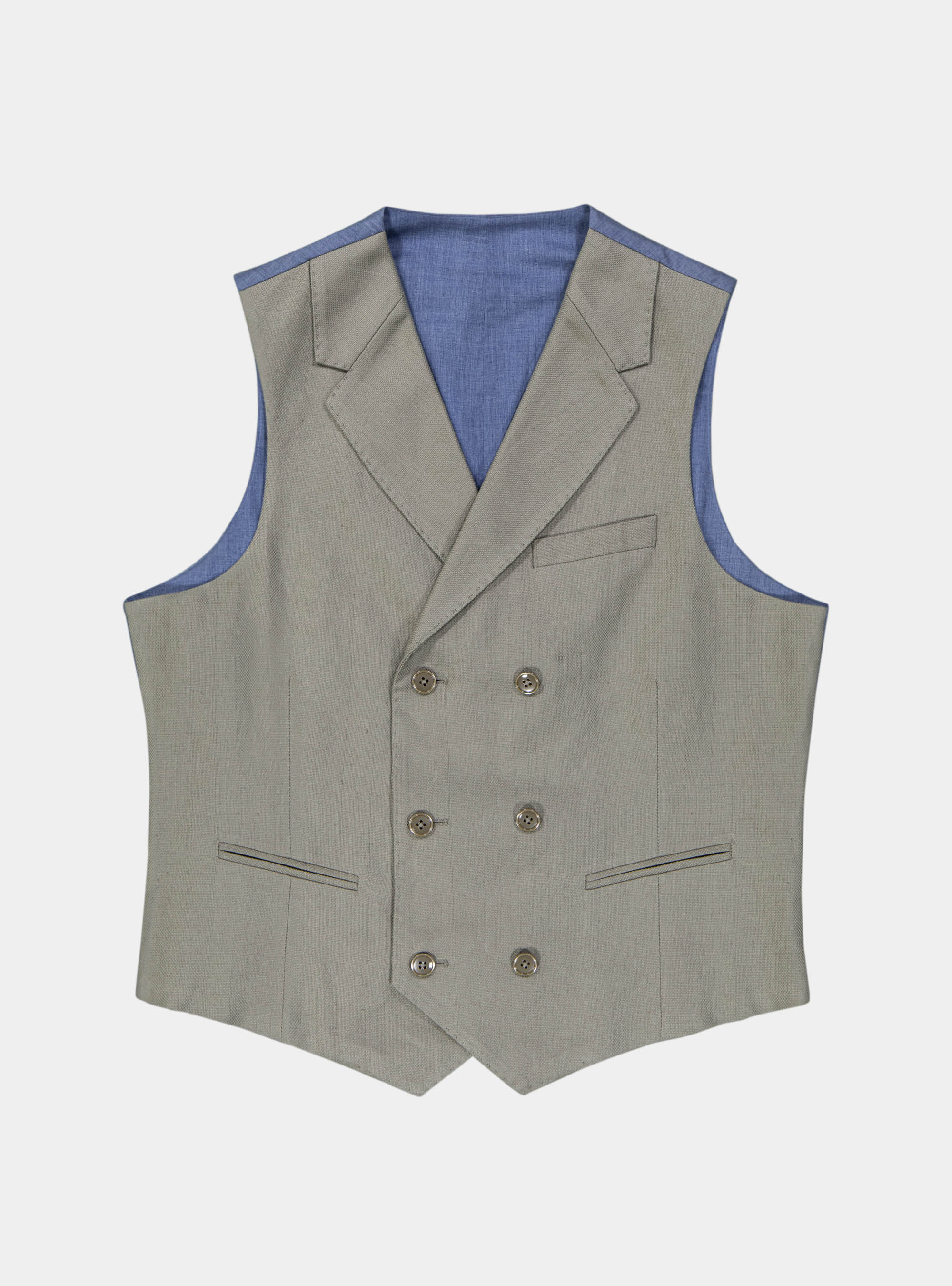 Double-breasted vest in linen and cotton, MUD