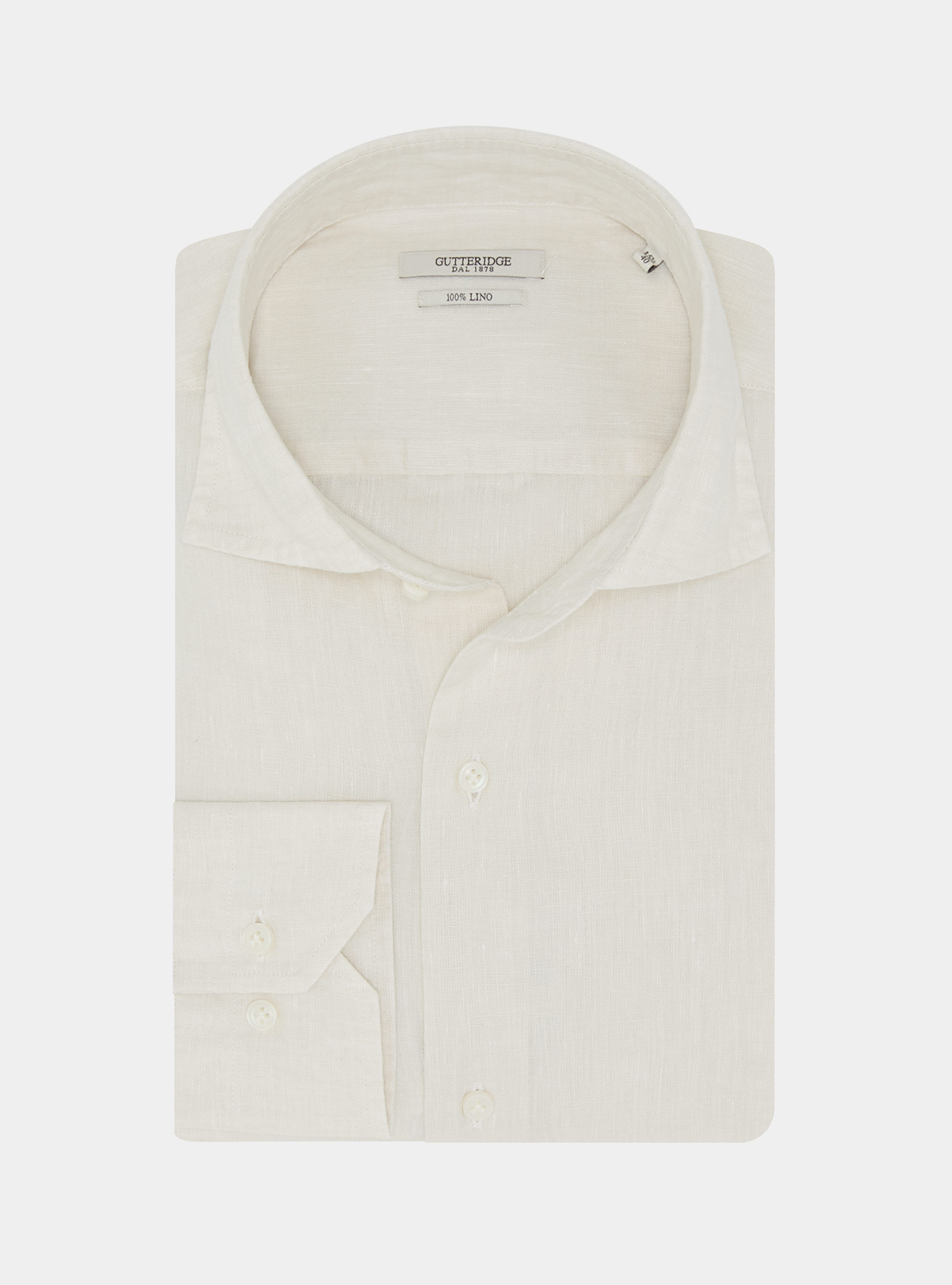 Camicia in puro lino, ECRU