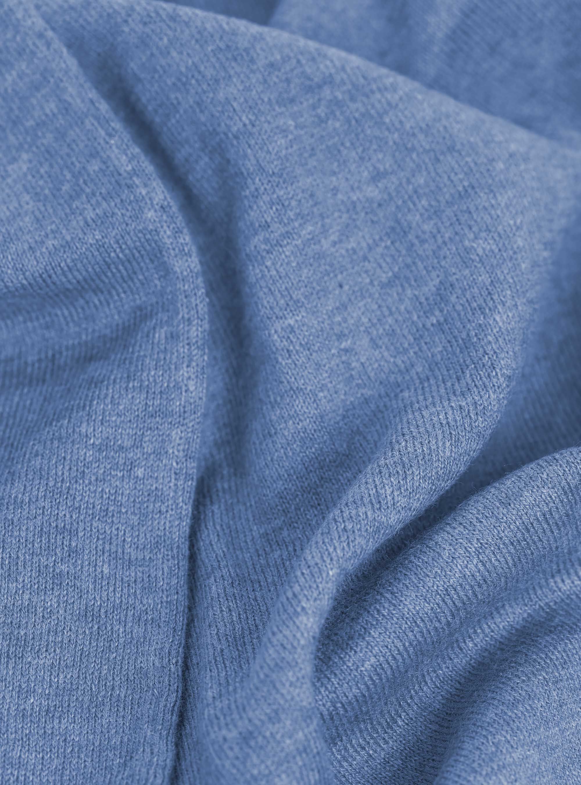 Maglia girocollo in cotone seta cashmere, AZZURRO