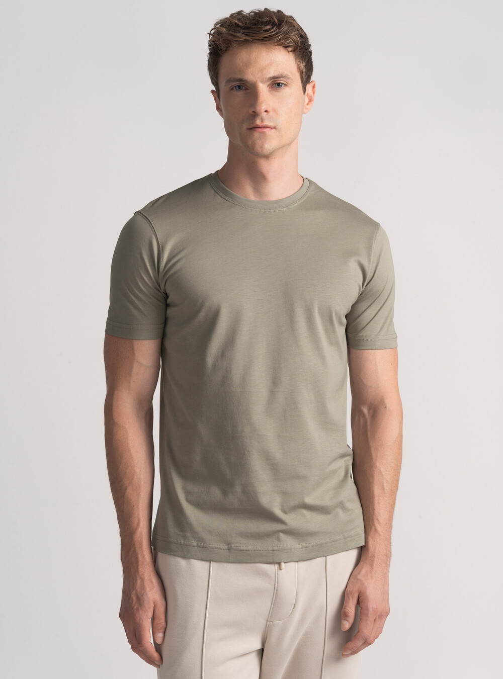 T-shirt in cotone supima mezza manica, SALVIA 0602C T-shirt in cotone supima mezza manica