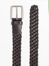 Ceinture en cuir tissé, MARRON