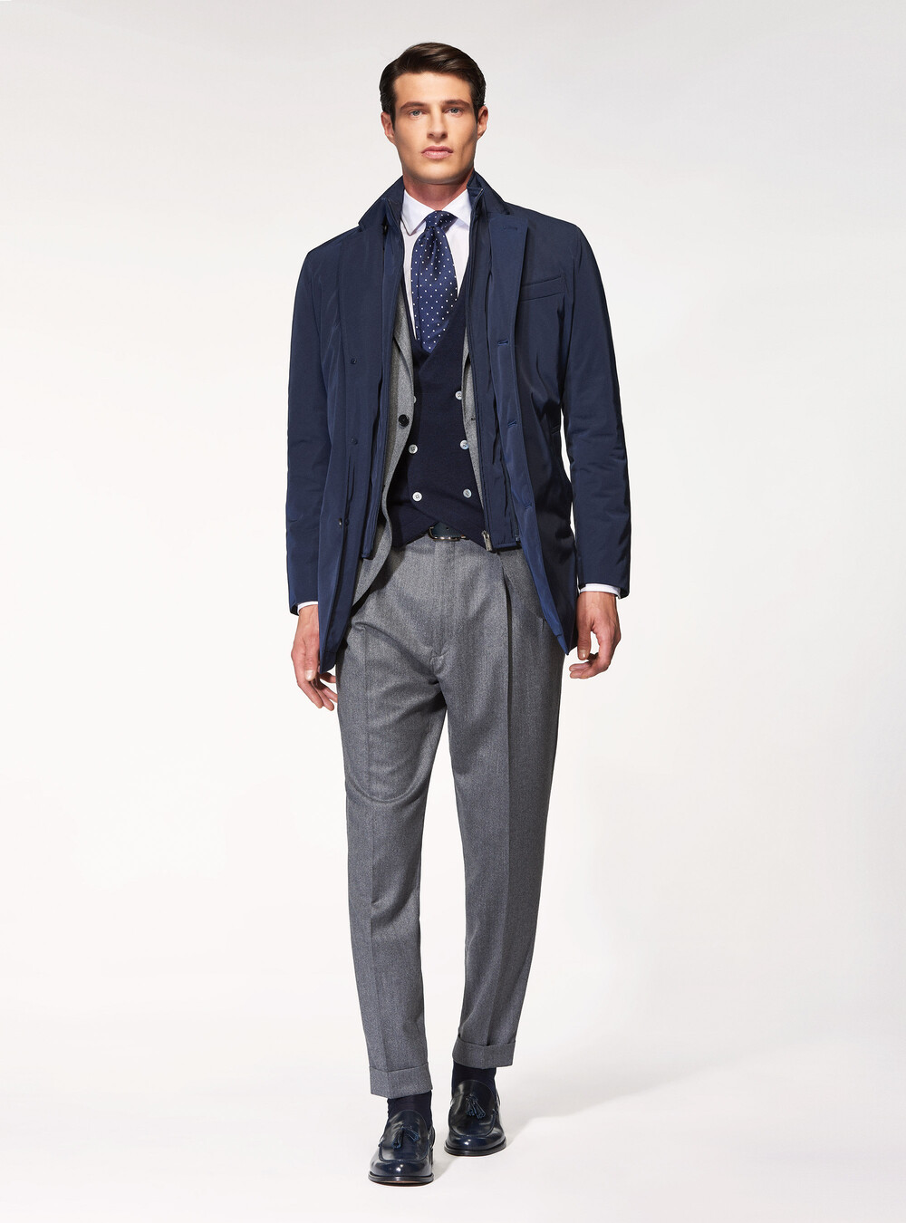 Giaccone uomo in tessuto tecnico imbottito - Main Image