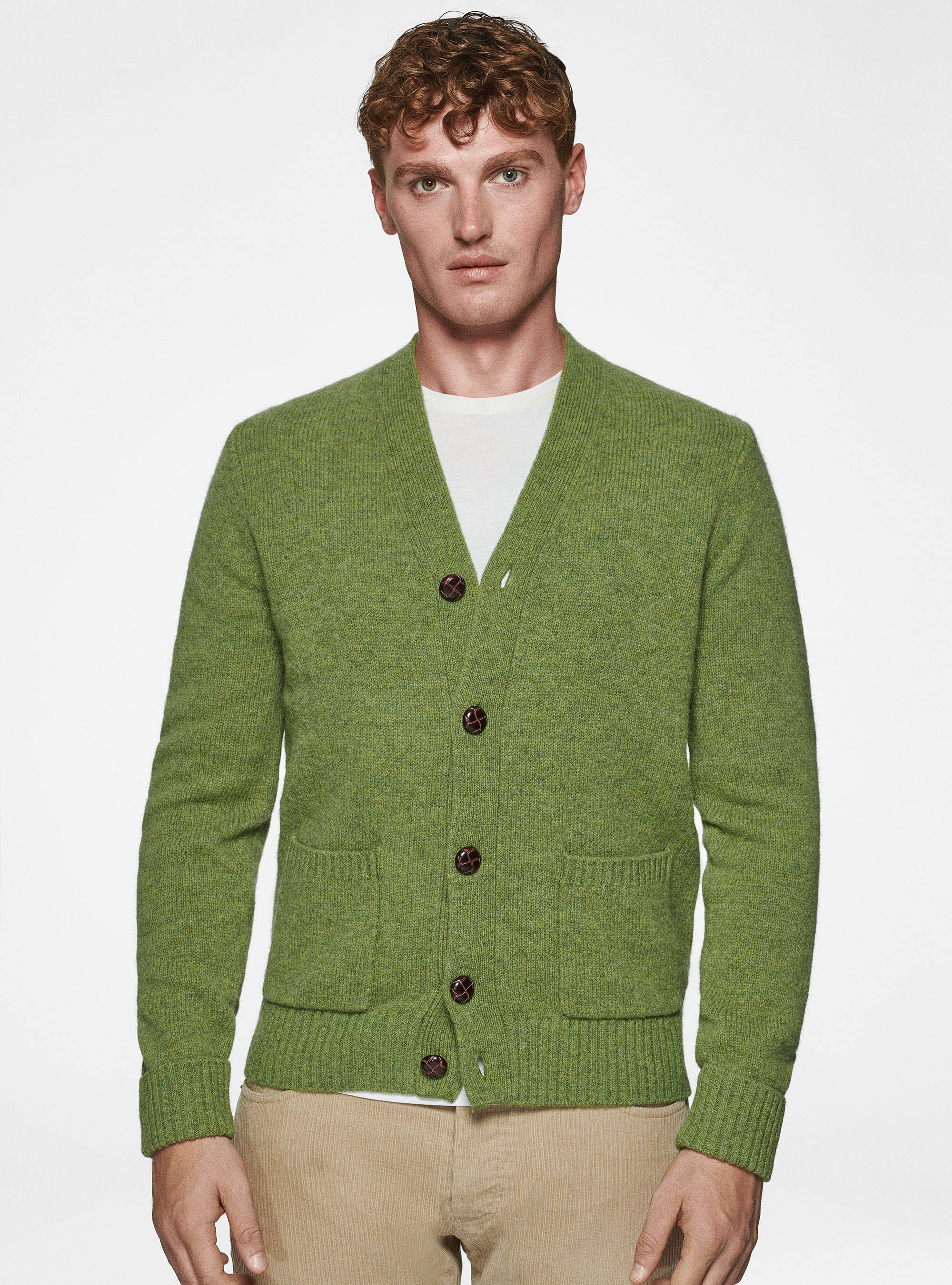 Green knit cardigan store