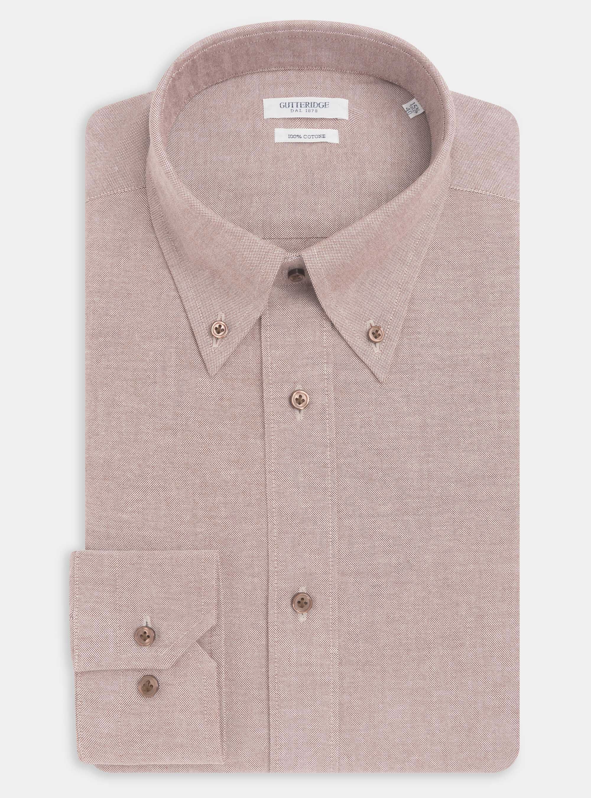 Camicia collo button down in cotone oxford lavato