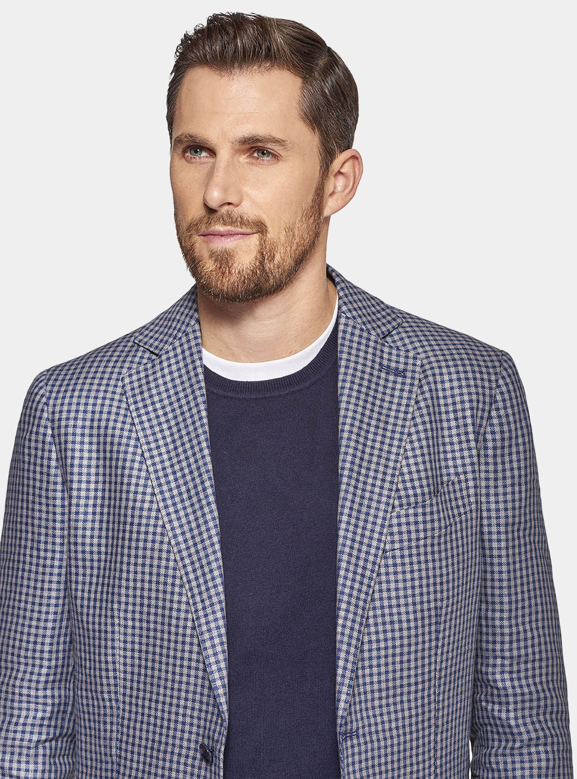 Giacca 100% cotone a quadri, BLU