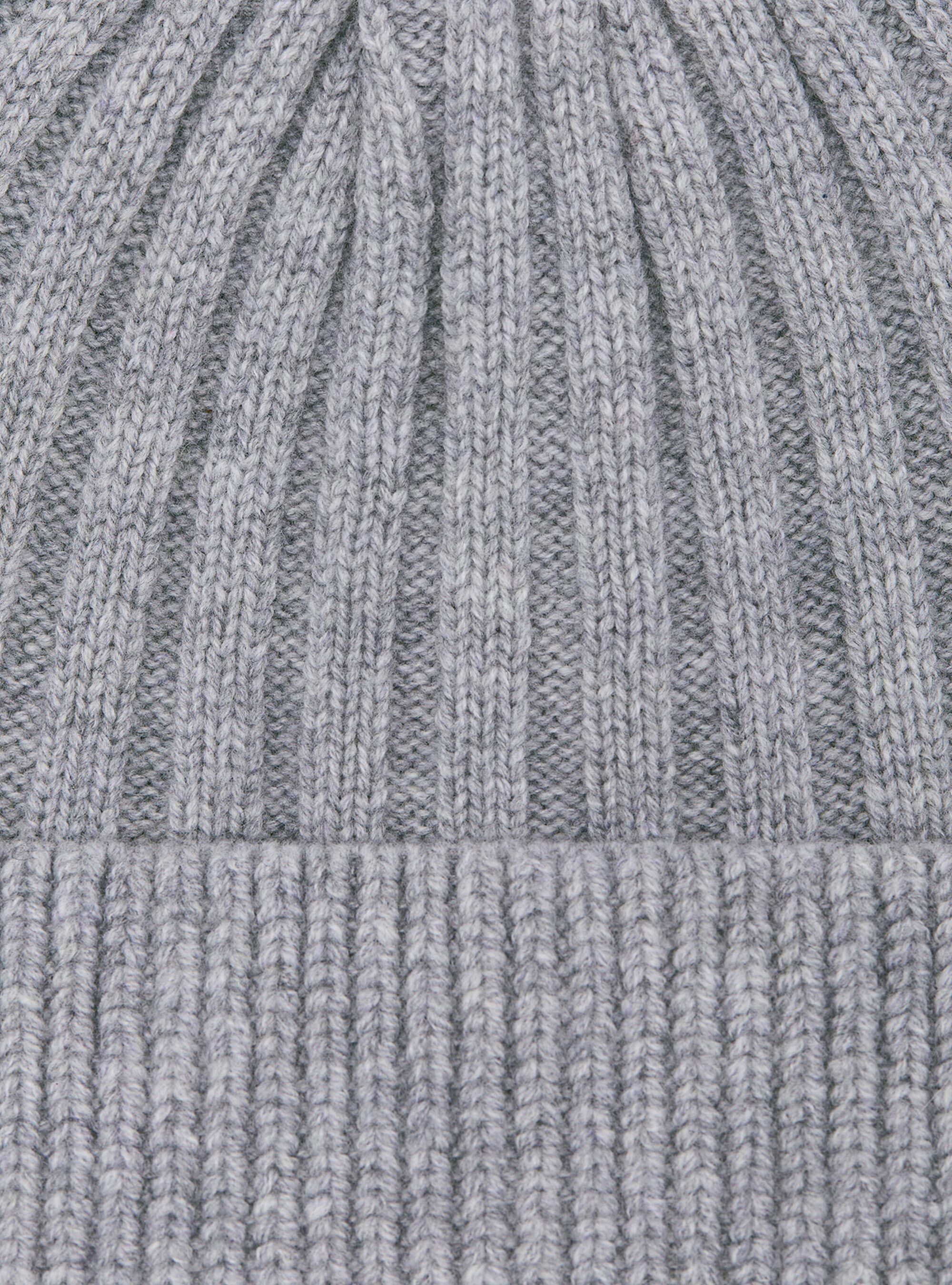 English rib cashmere blend beanie, GRIGIO MELANGE 0151C