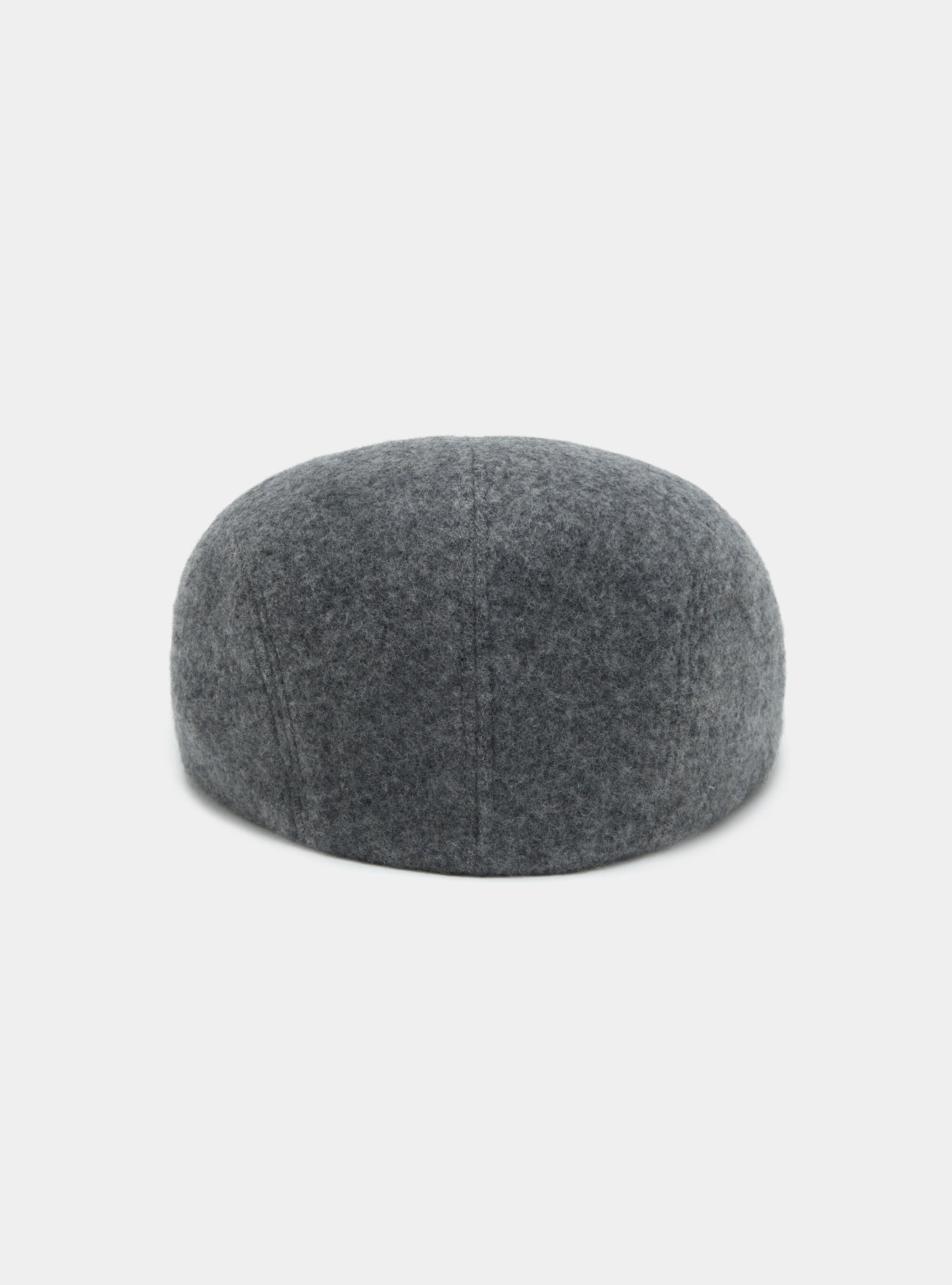 Pure wool and cashmere flat cap, ASPHALT GREY