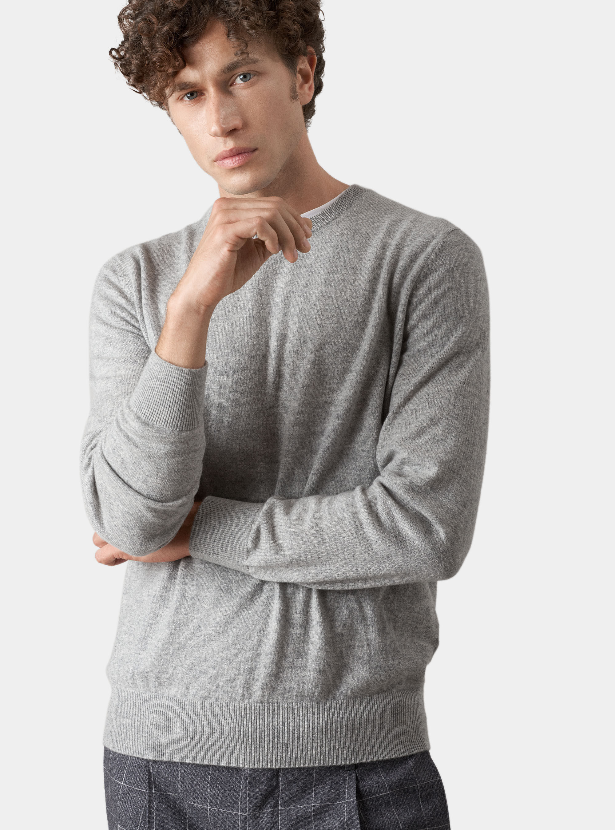 light grey crew neck sweater