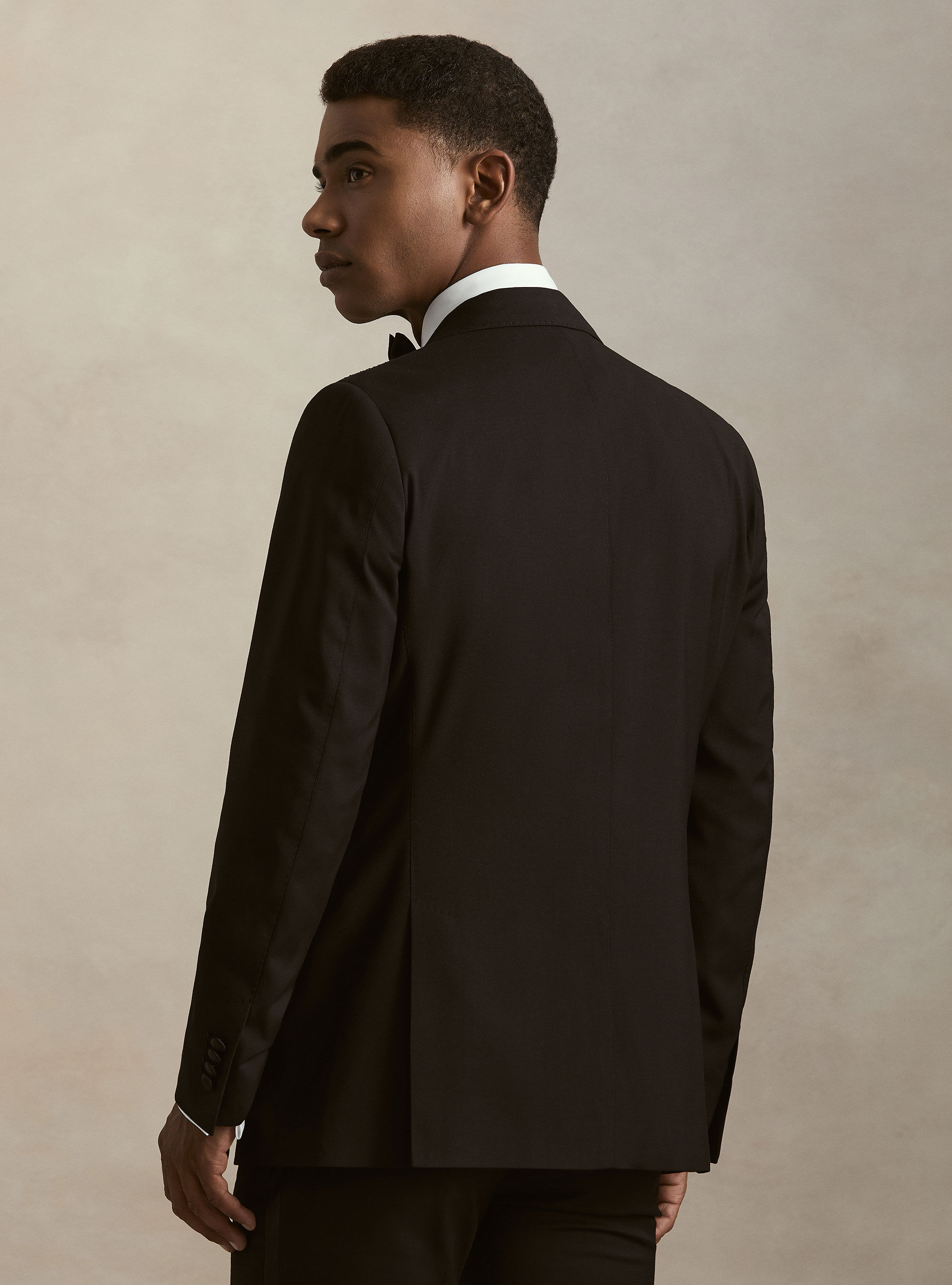 Black glitter tuxedo blazer, BLACK