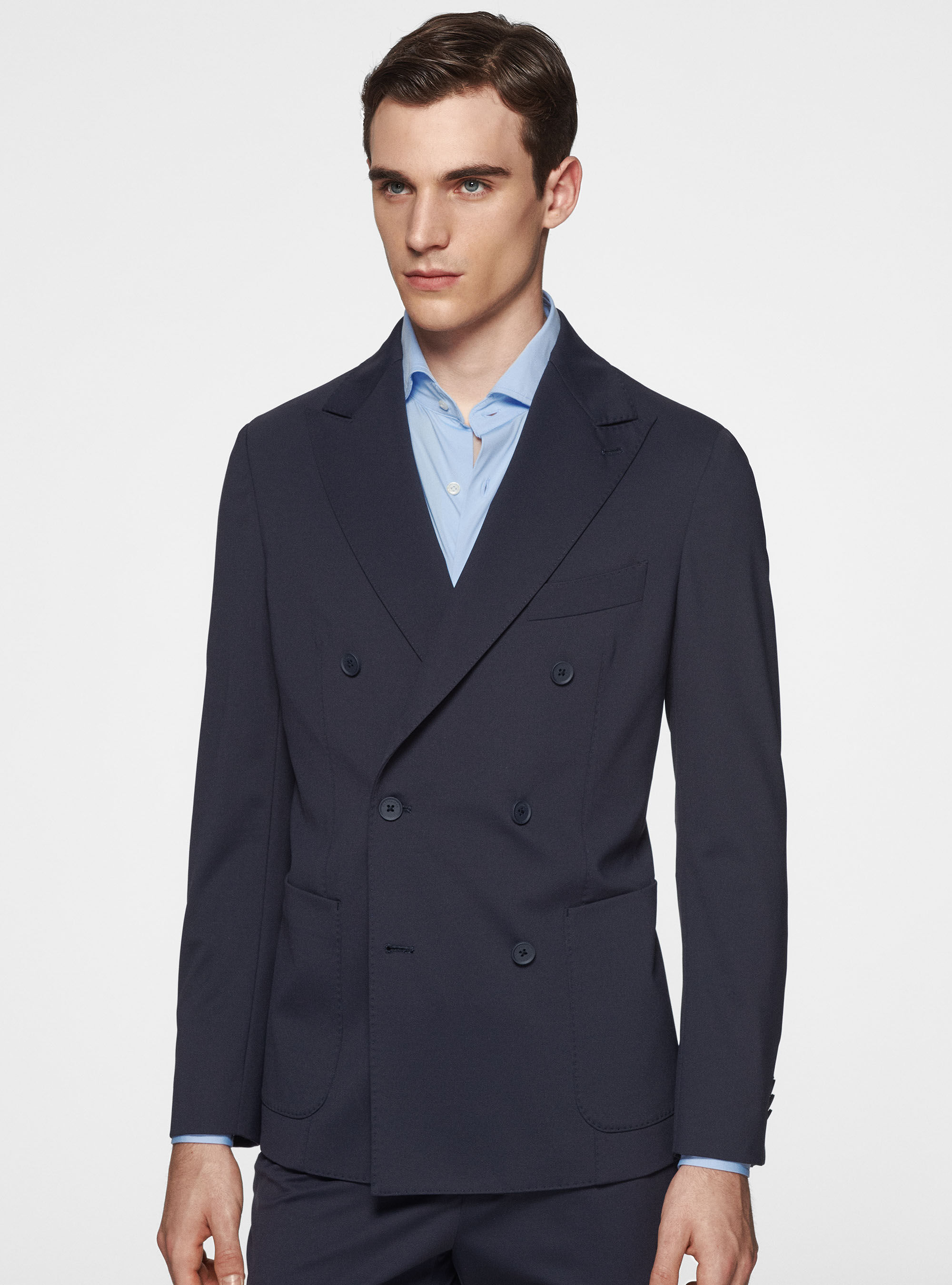 GT01 double breasted blazer in stretch nylon