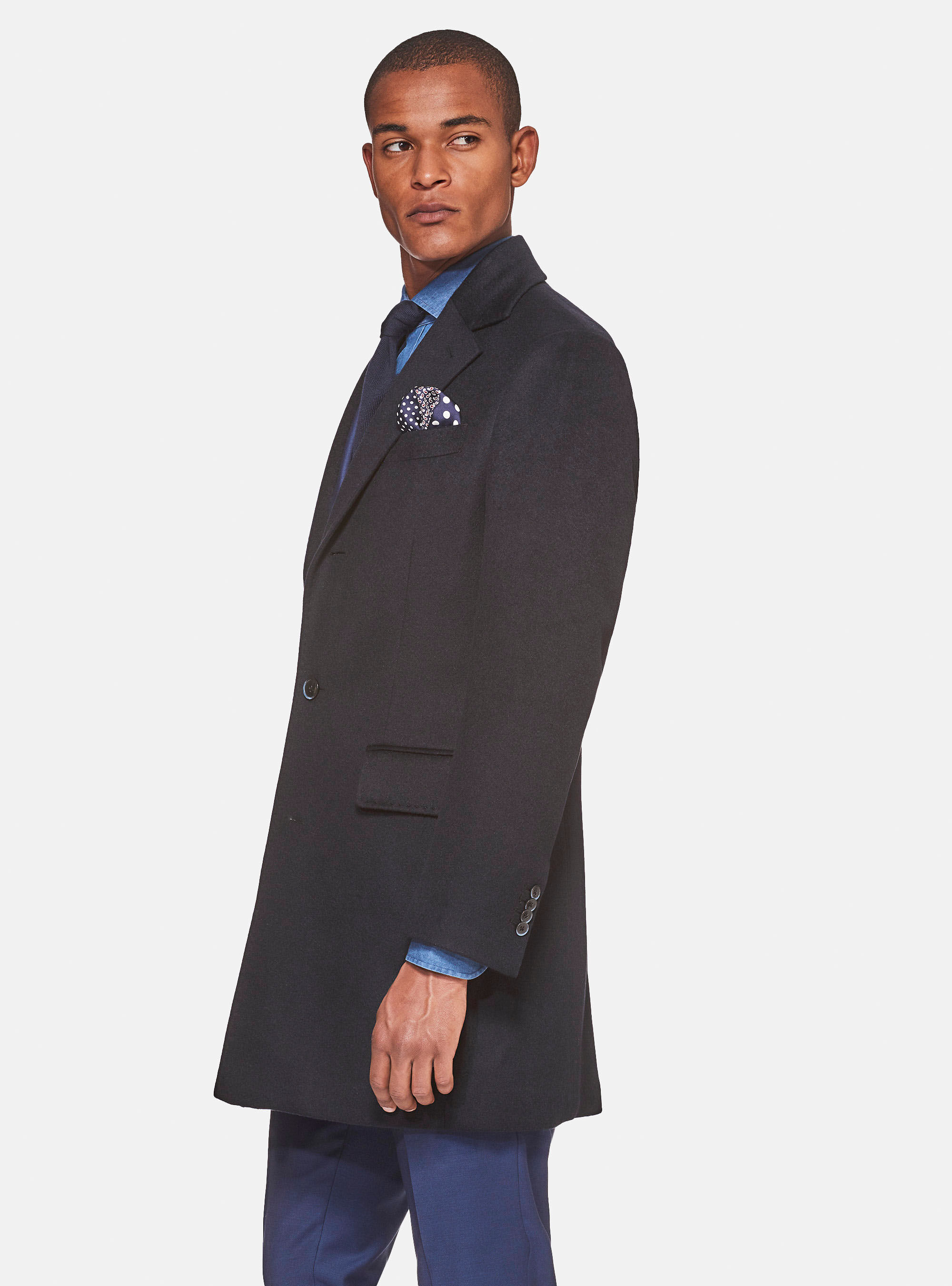 blue cashmere coat