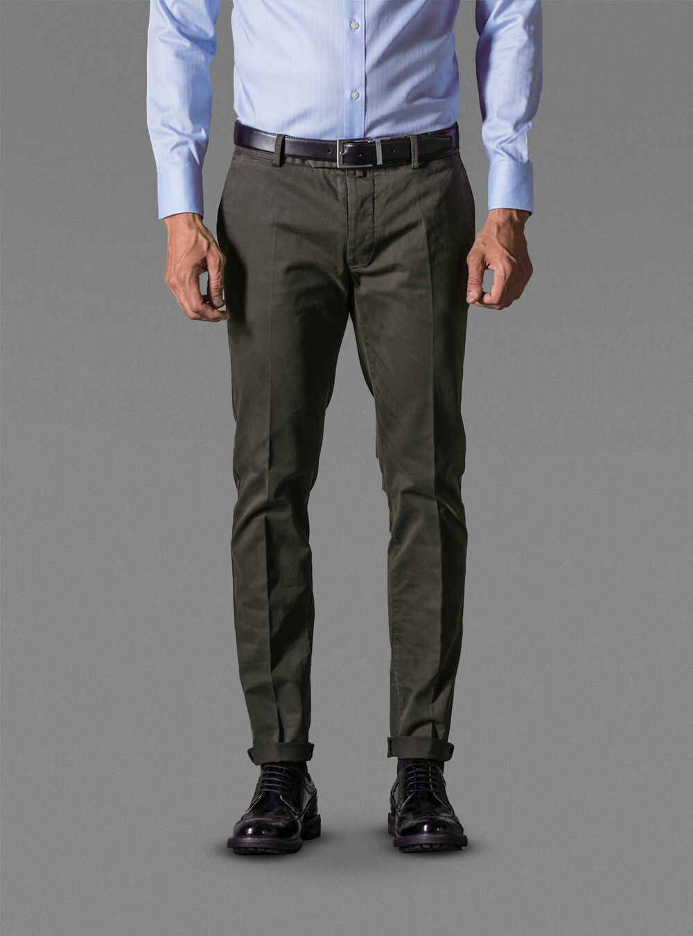 Pantaloni Slim Fit Chino Di Cotone