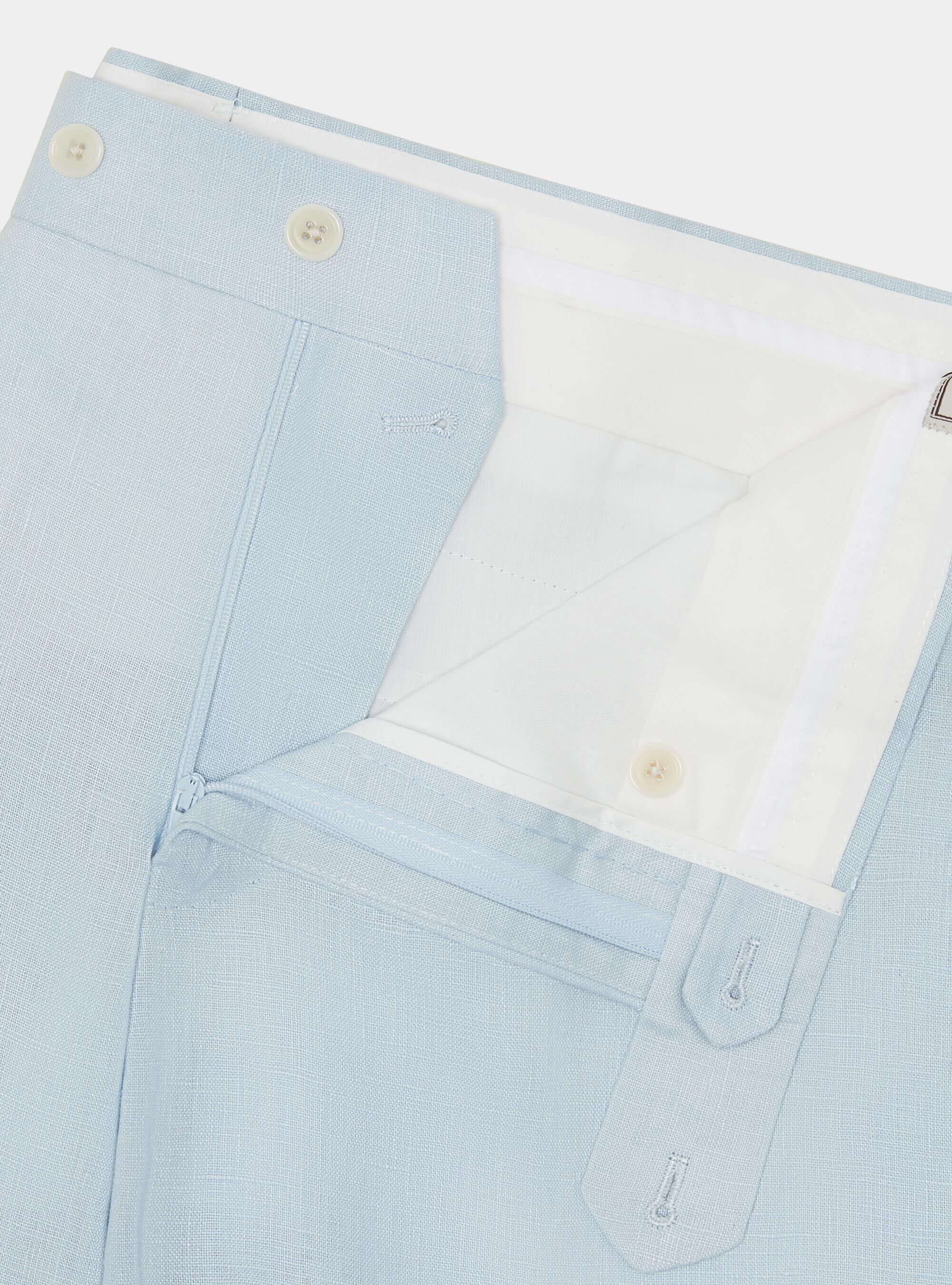 Pure linen suit trousers, LIGHT BLUE