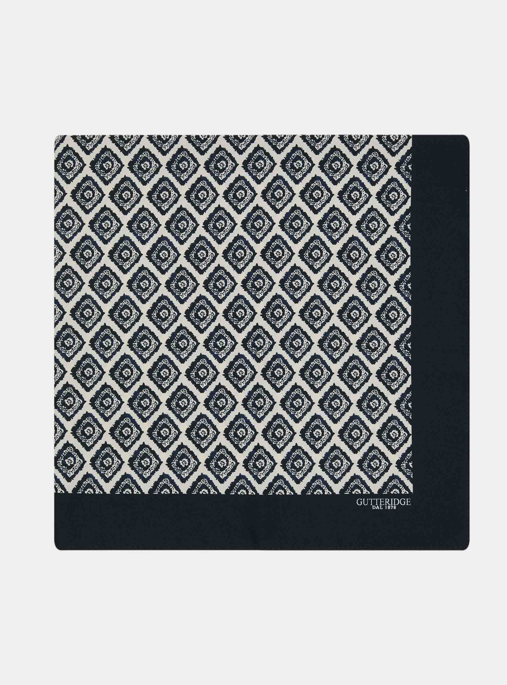 Foulard stampato in seta fantasia geometrica