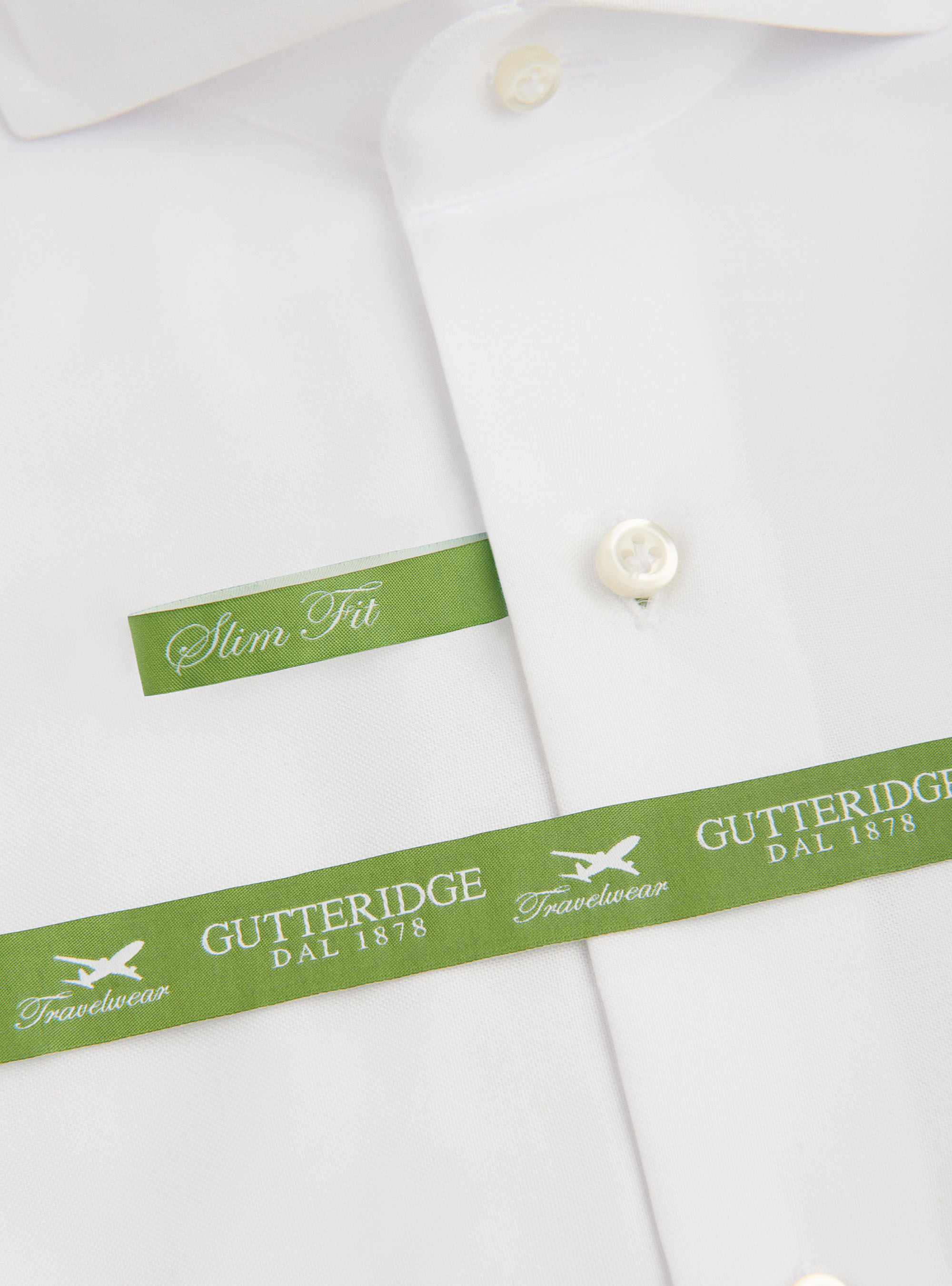 Travel shirt with french collar in oxford cotton, WHITE