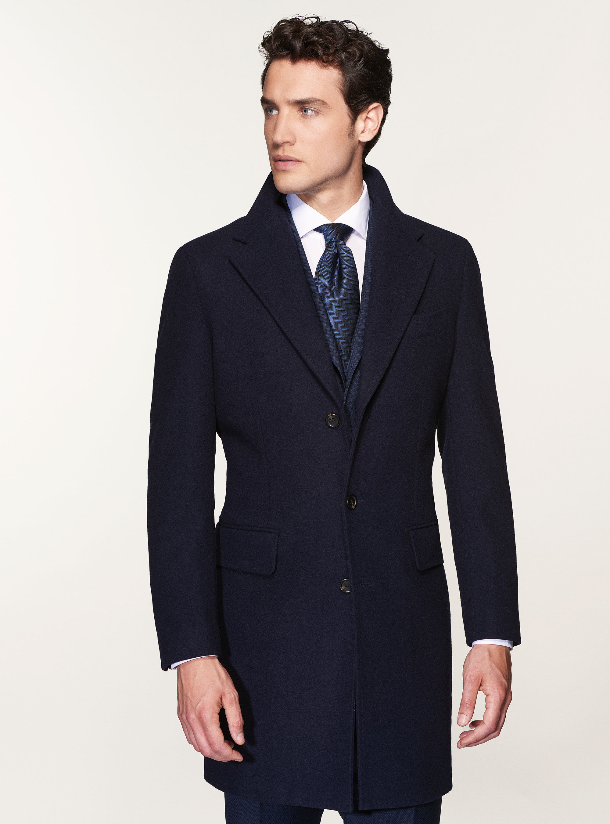 Single breasted wool blend coat hotsell