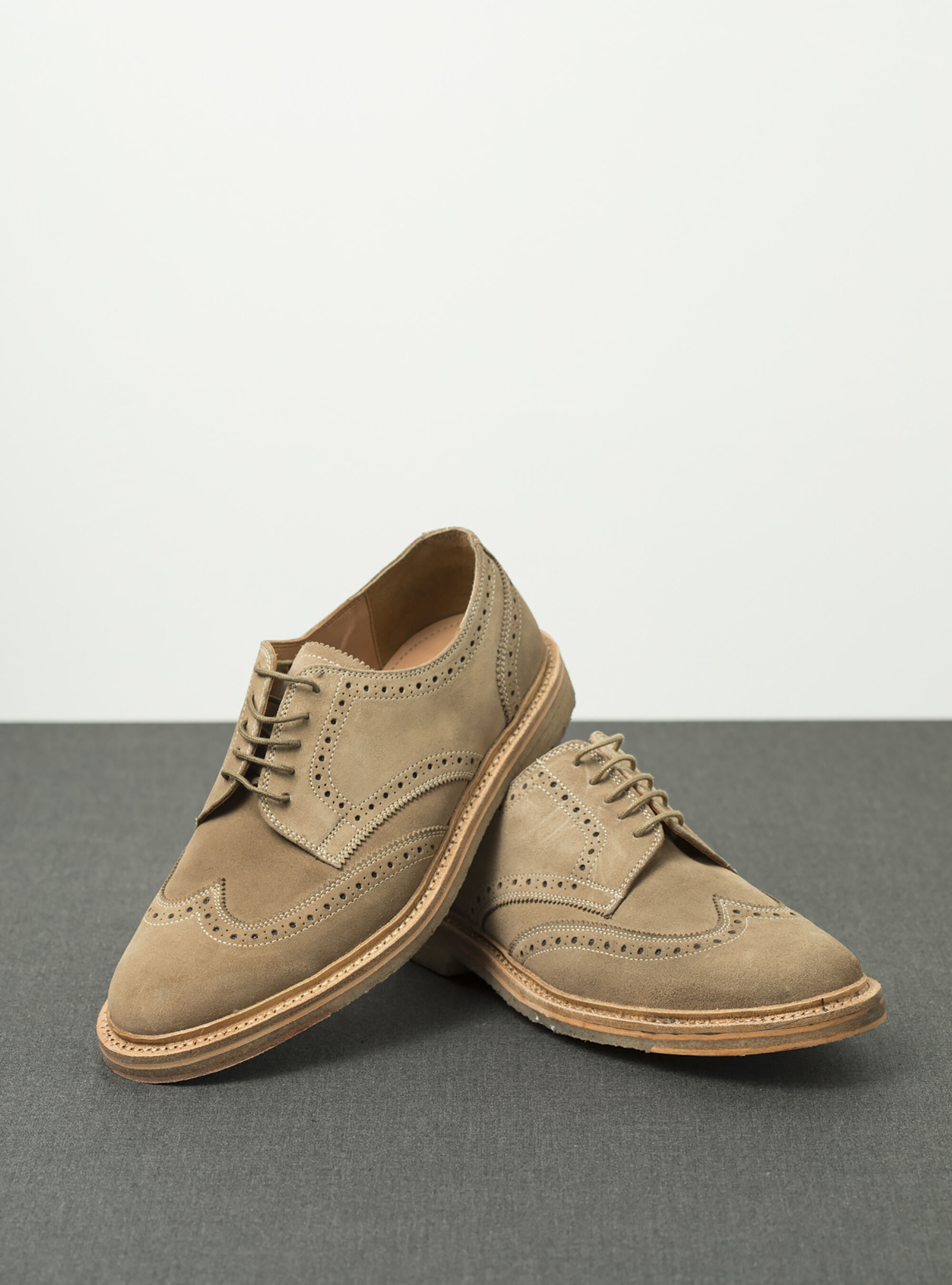 Derby in suede, ECRU 0560C