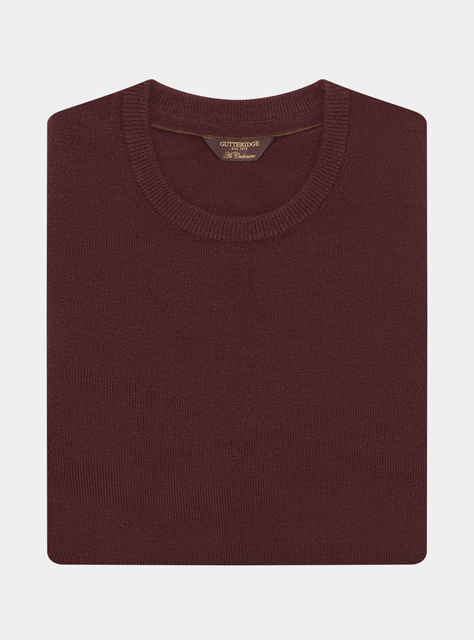 Lambswool and cashmere crewneck sweater, BORDEAUX
