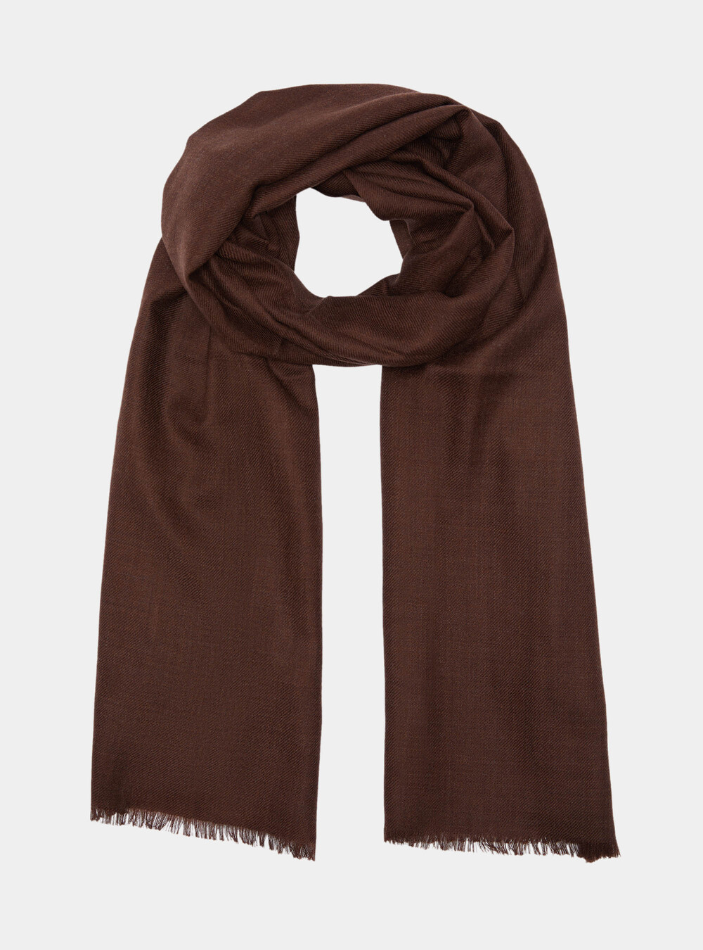 Sciarpa in lana con ricamo, MARRONE Sciarpa in lana con ricamo