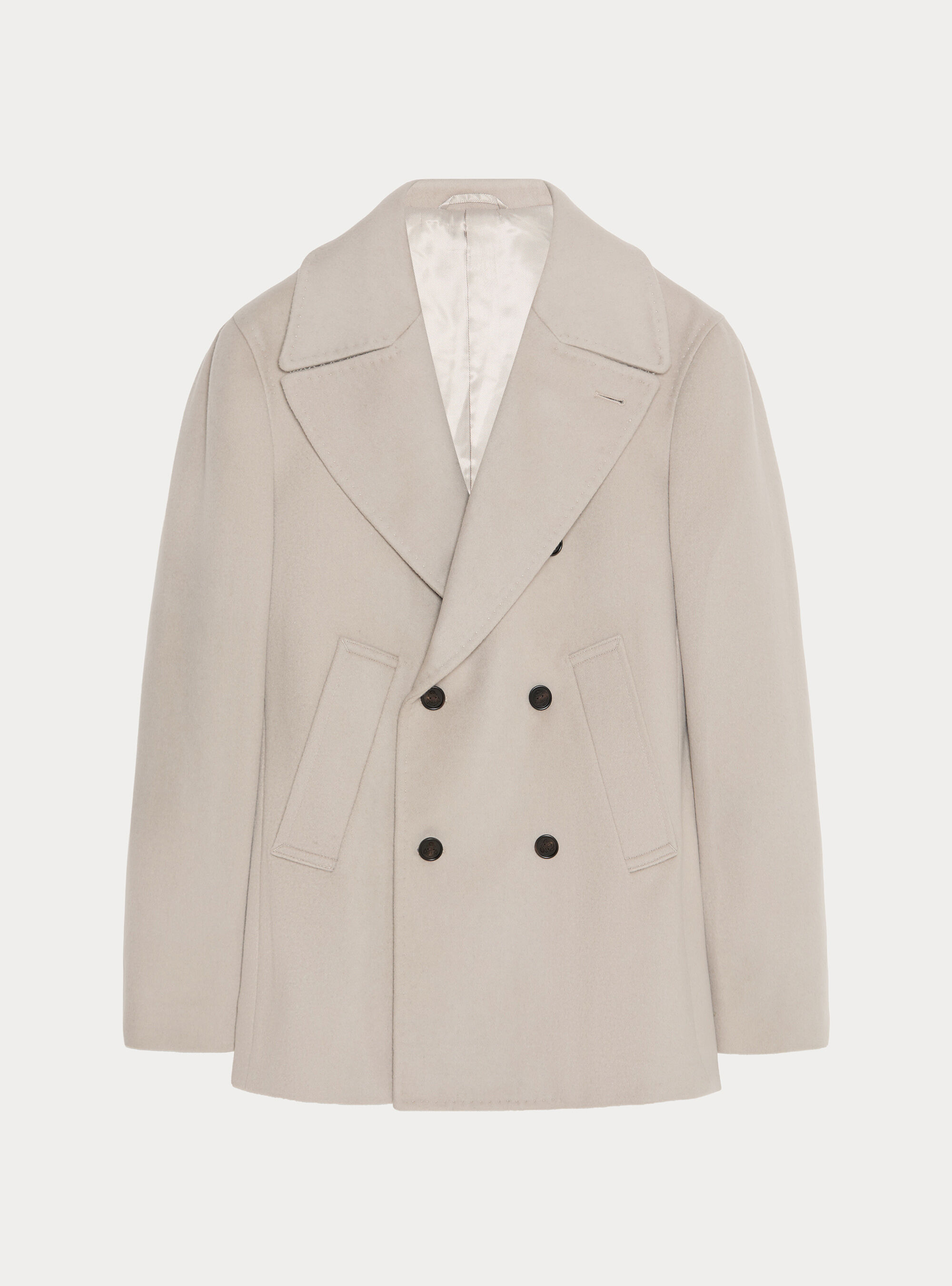 Peacoat de lana y cachemira, ECRU 0536C