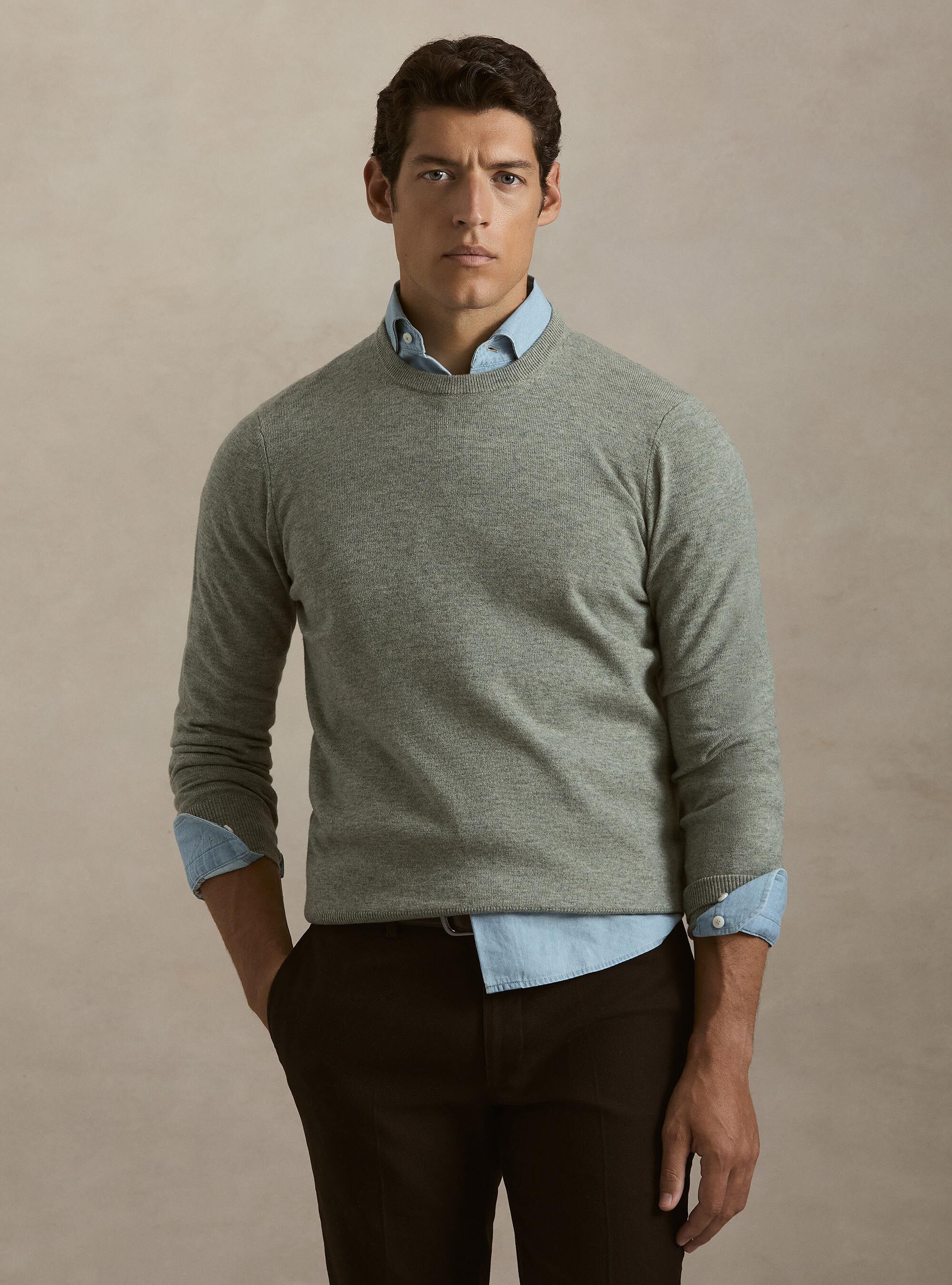 Girocollo in maglia in lana poliammide cashmere