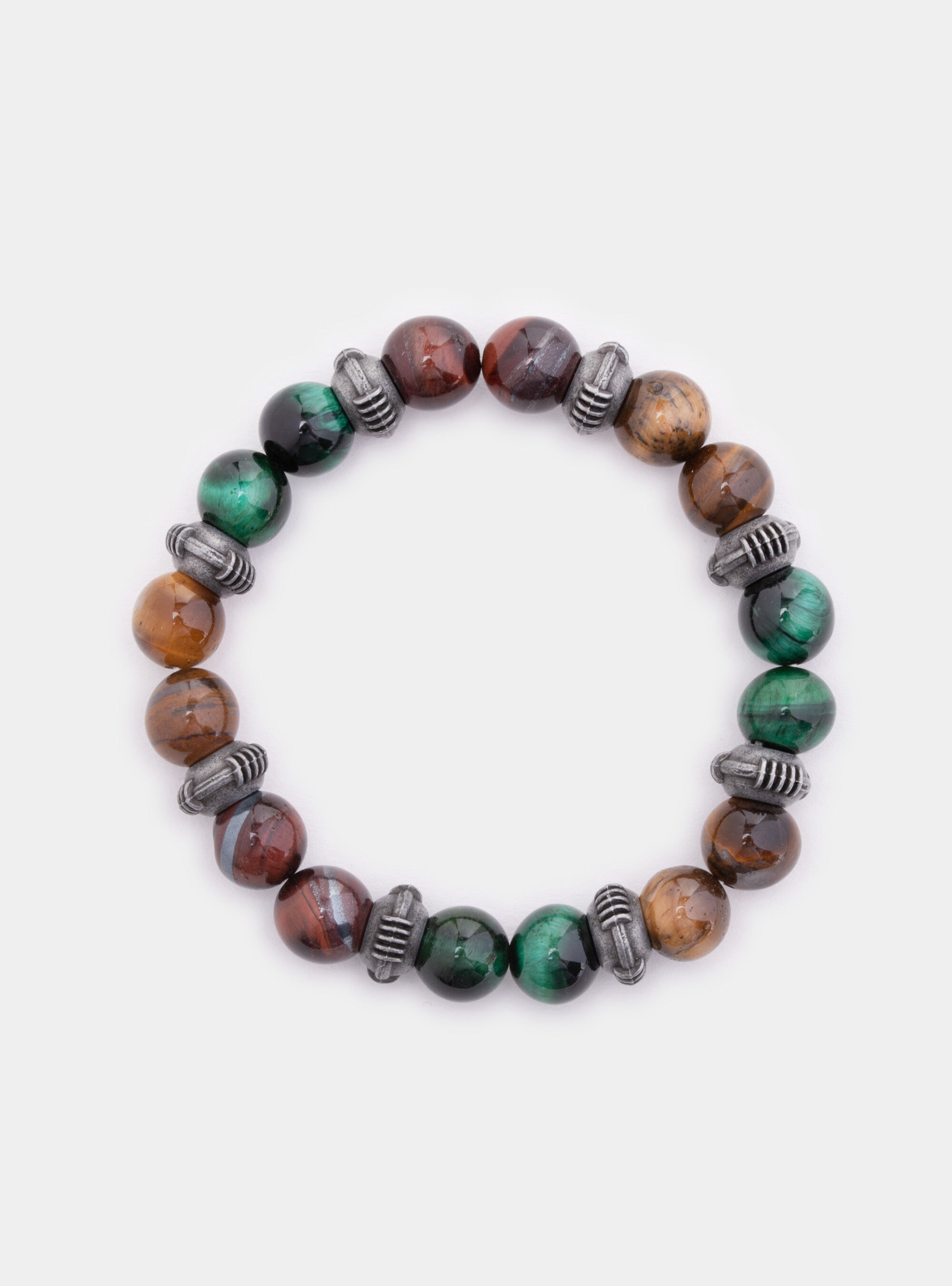 Bracelet with metal and stones, BROWN